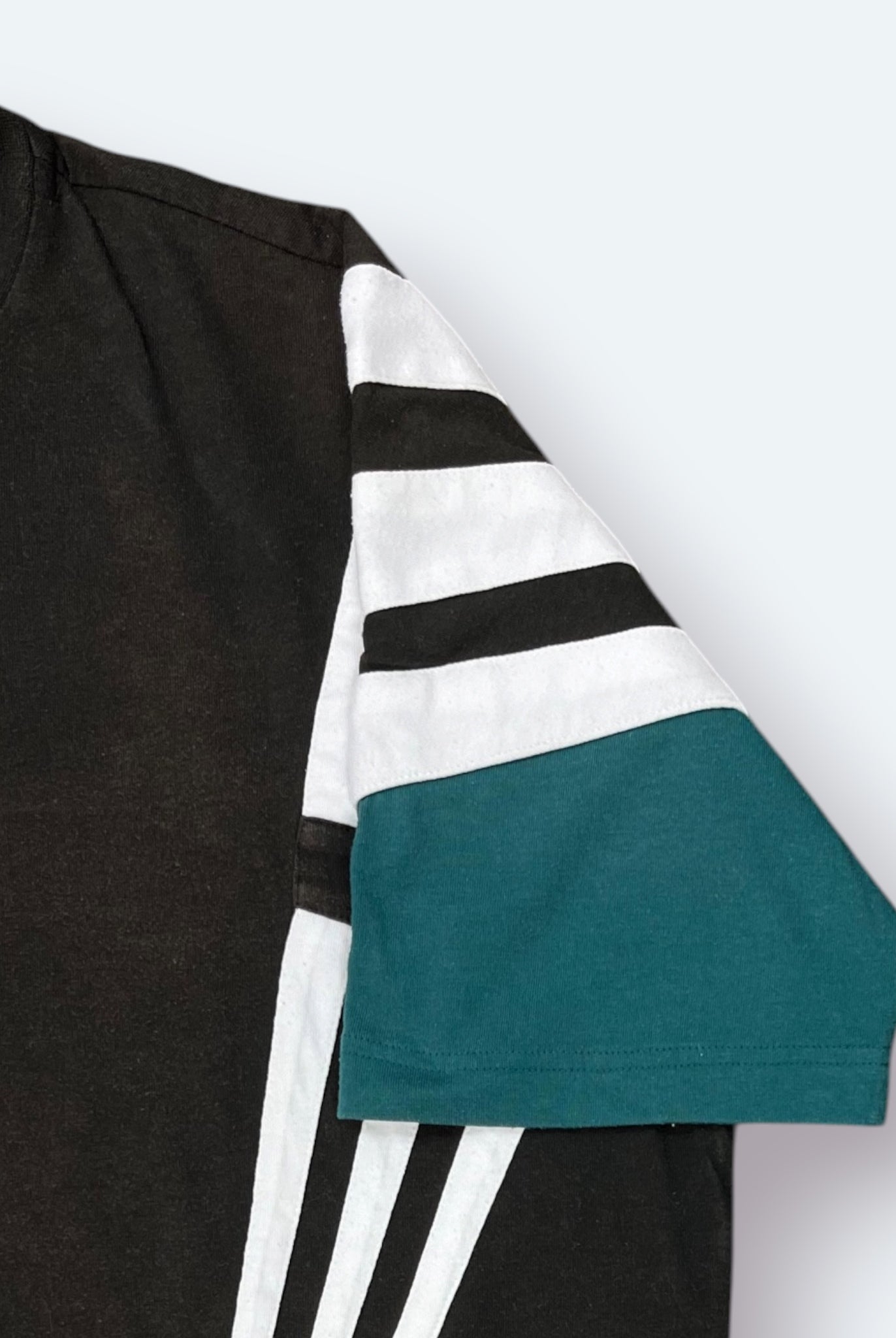 Adidas Vintage T-Shirt Colorblock Schwarz M - Vinverse