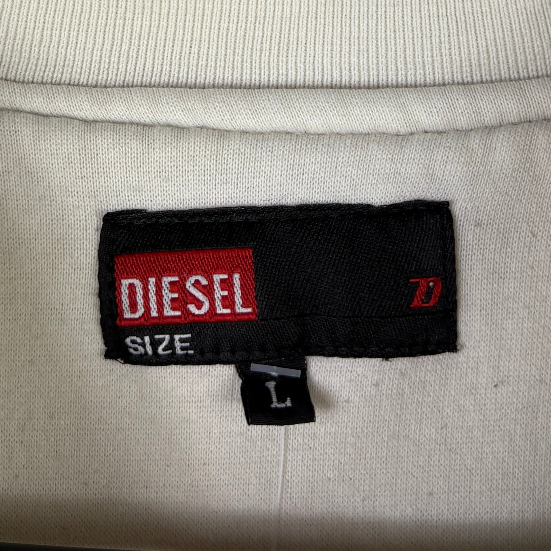 Diesel Big Logo Vintage Sweater Creme Weiß L - Vinverse
