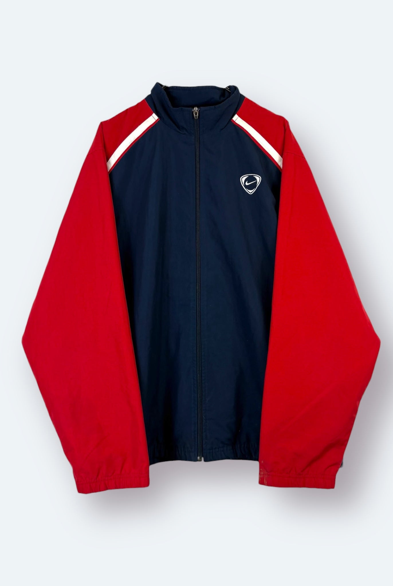 Nike 2000s Trainingsjacke Blau Rot L - Vinverse