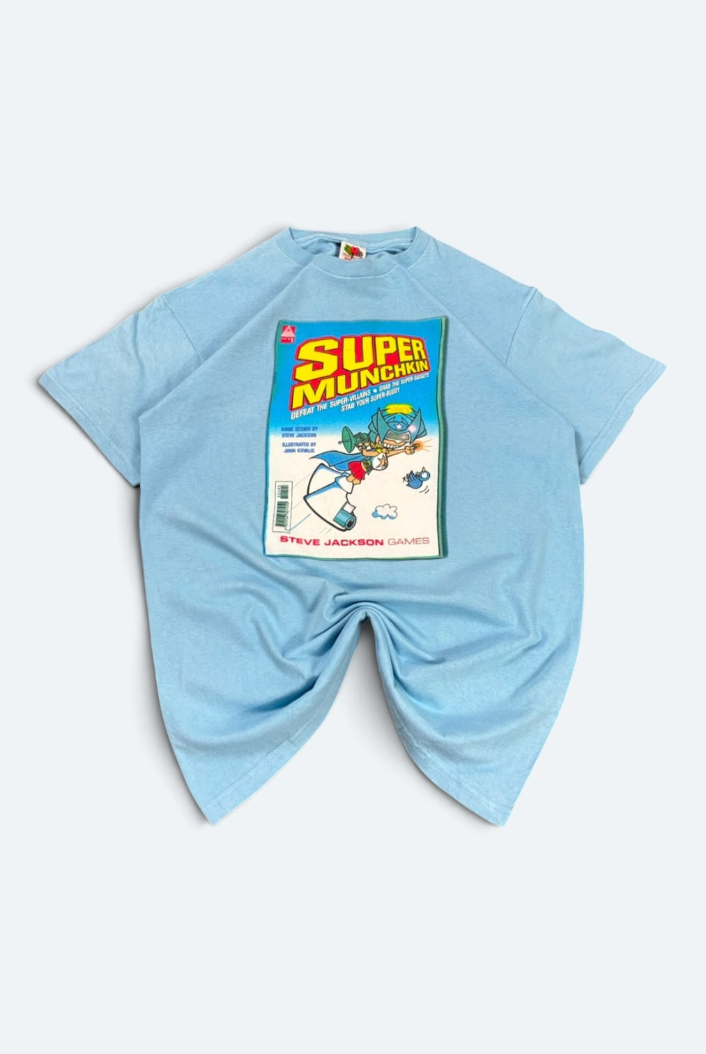 F.O.T.L Vintage T-Shirt Super Munchkin Print Blau M - Vinverse
