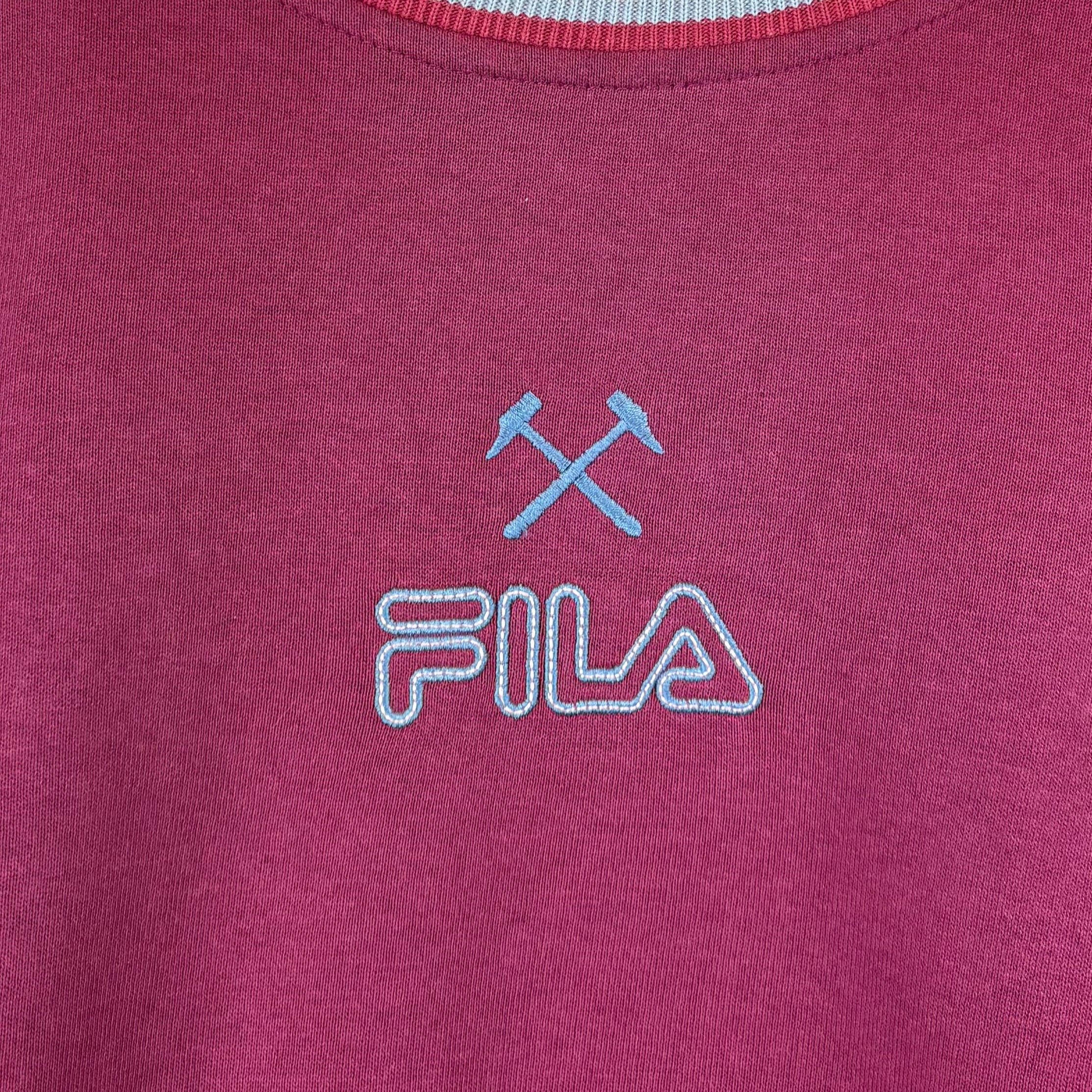 Fila 90s Vintage Sweater West Ham United Weinrot L - Vinverse