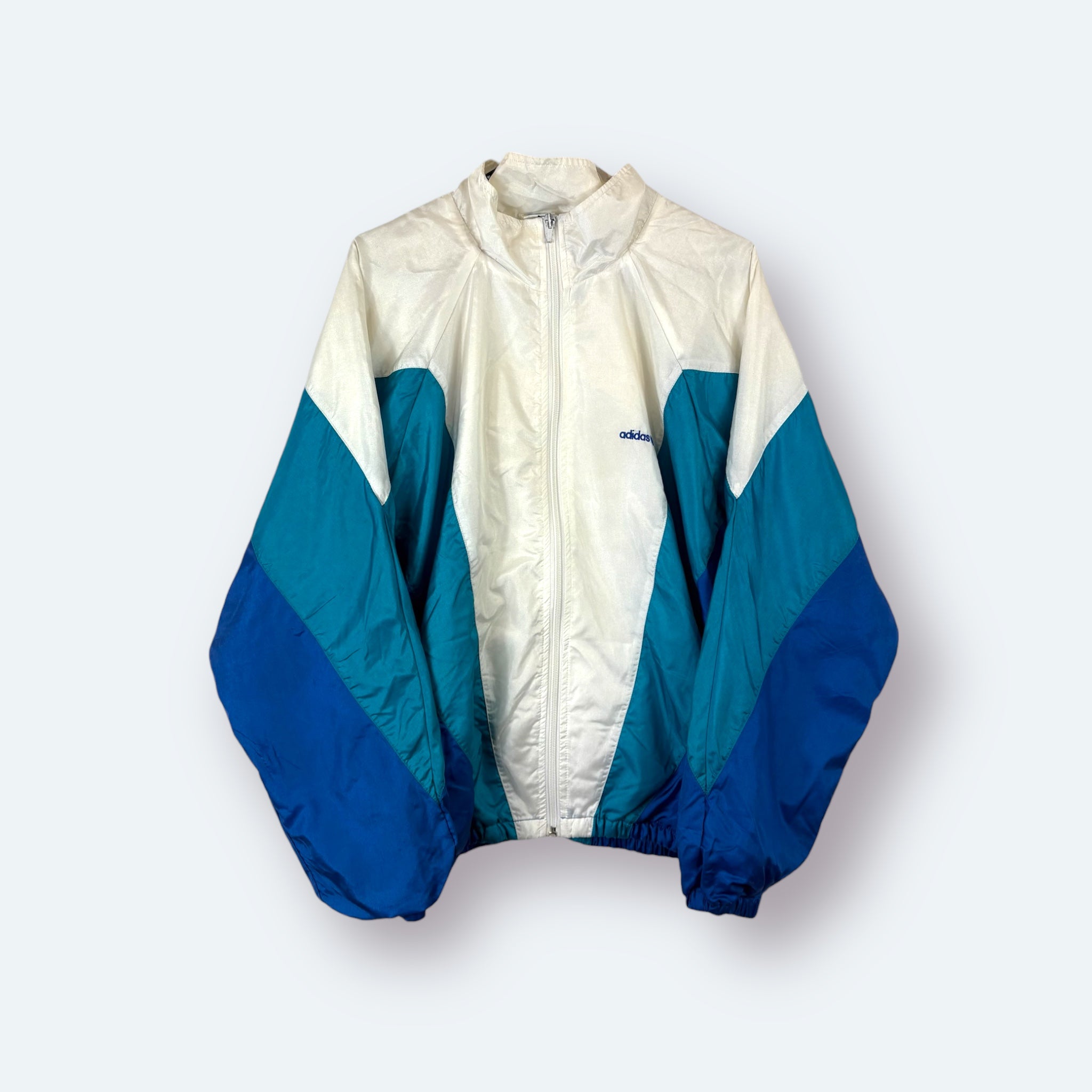 Adidas 80s Vintage Trainingsjacke Weiß Blau M - Vinverse