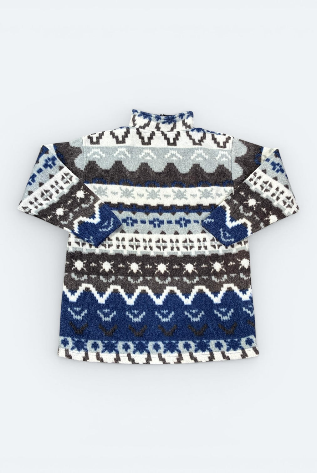 New Fast Vintage Fleece Pullover Gemustert Bunt M - Vinverse