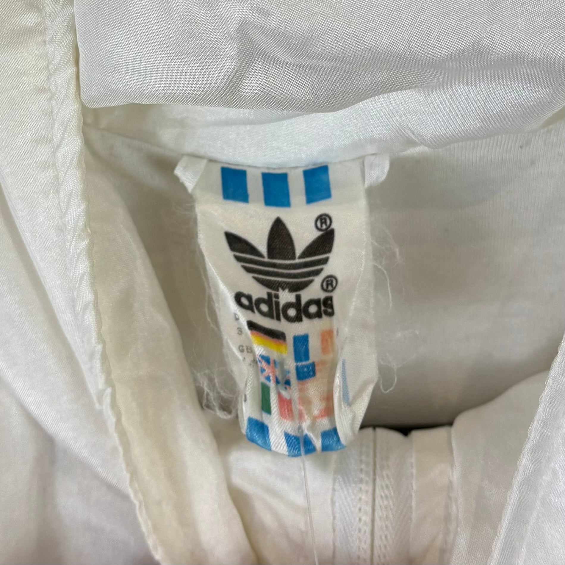 Adidas 80s Vintage Trainingsjacke Weiß Blau M - Vinverse