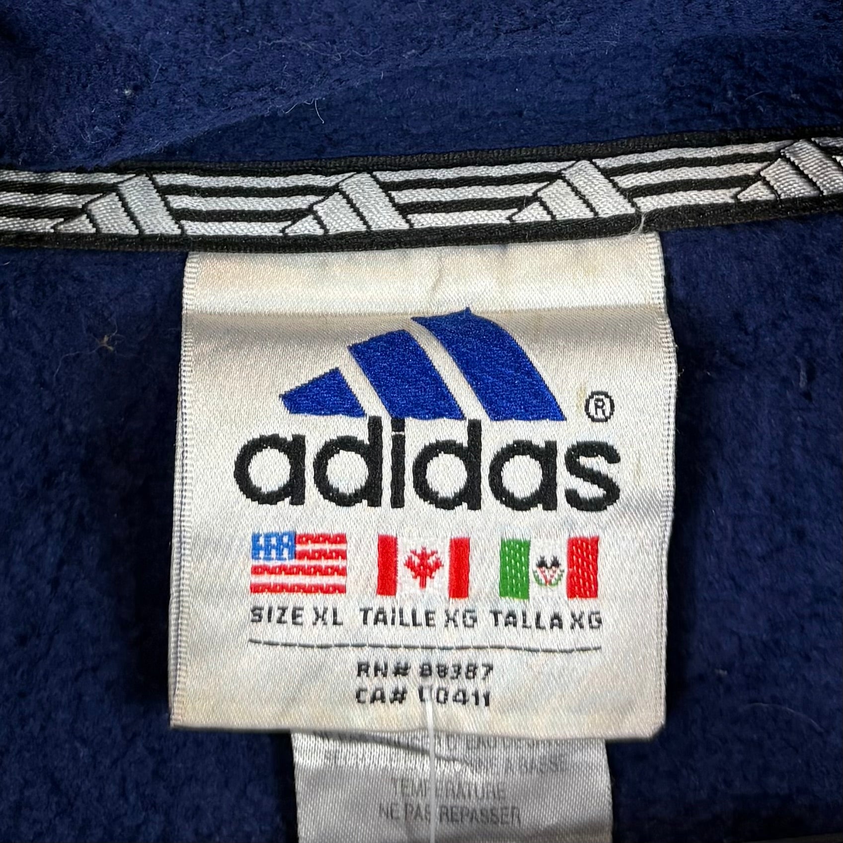 Adidas 90s Vintage Fleece Jacke Blau XL - Vinverse