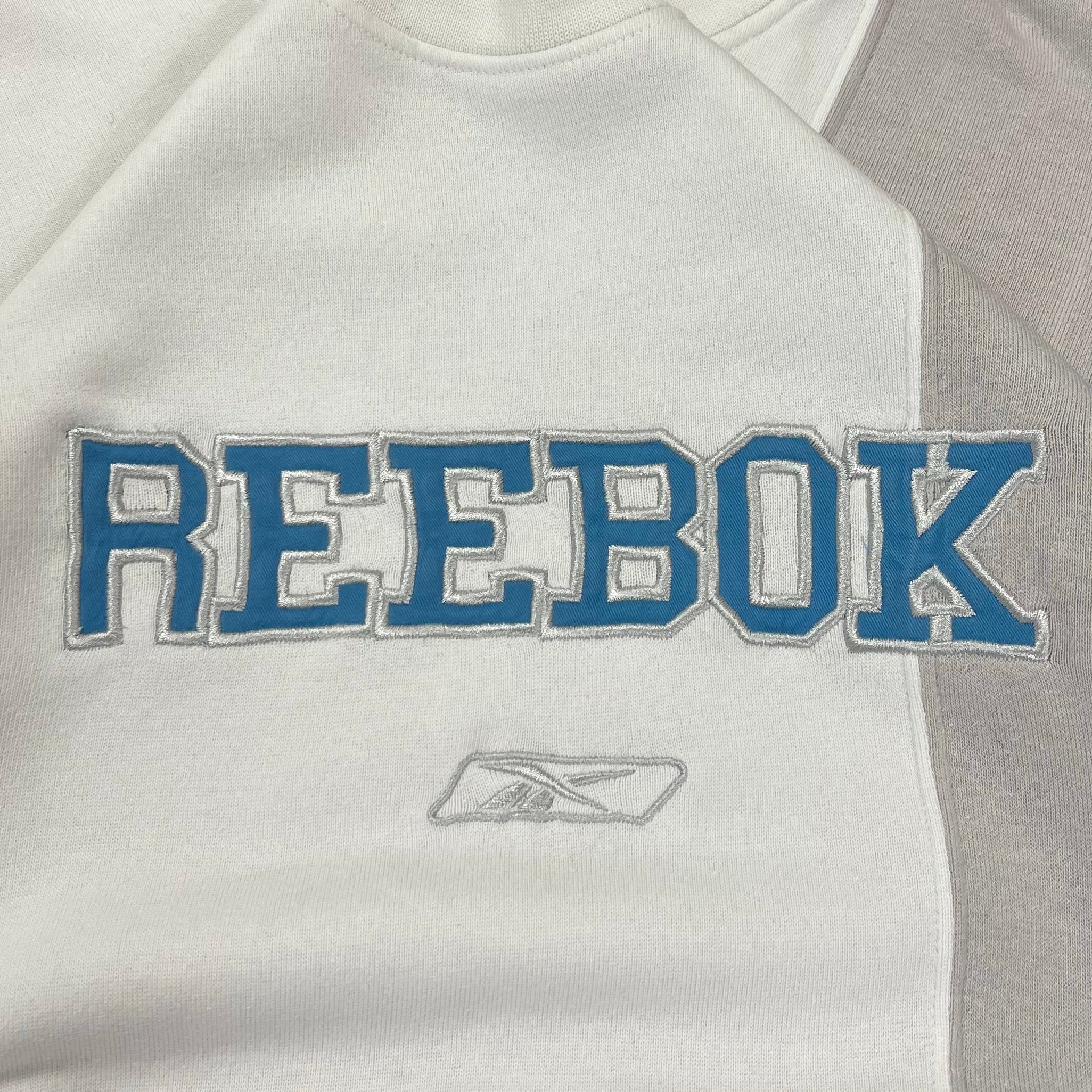 Reebok Sweater 2000s Big Logo Weiß Blau L - Vinverse