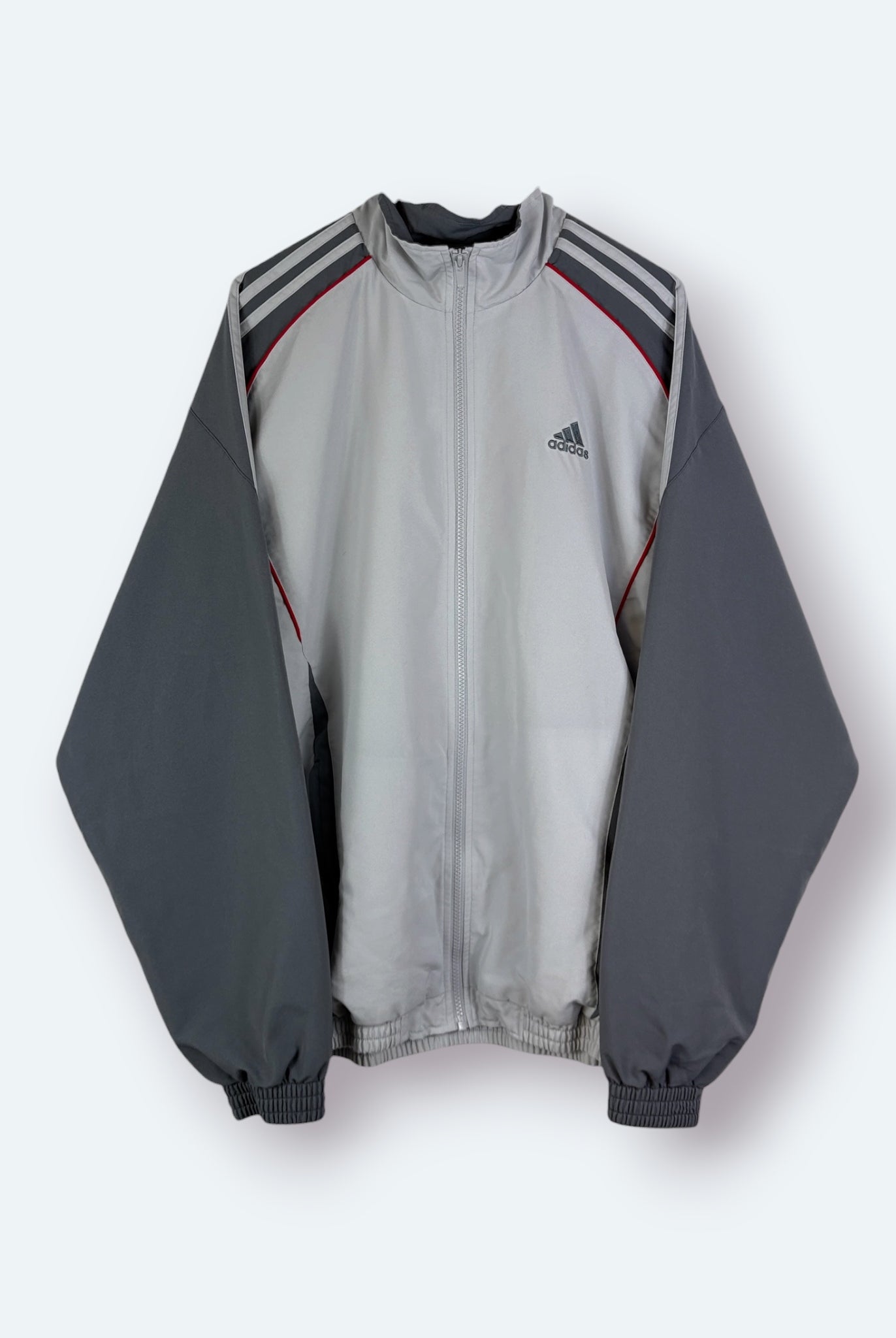 Adidas Vintage Trainingsjacke Grau Rot XL - Vinverse