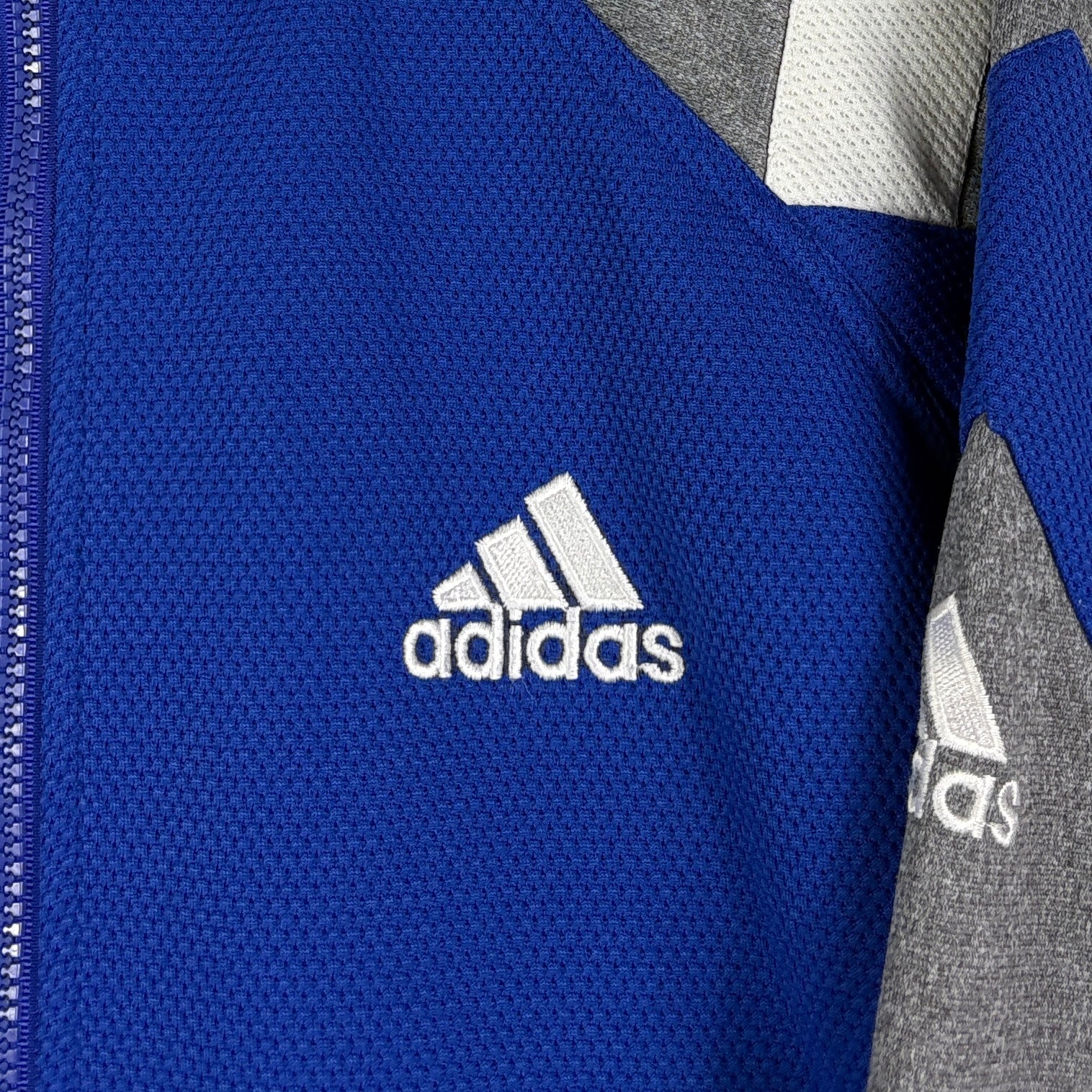 Adidas Vintage Trainingsjacke 90s Blau Grau M - Vinverse