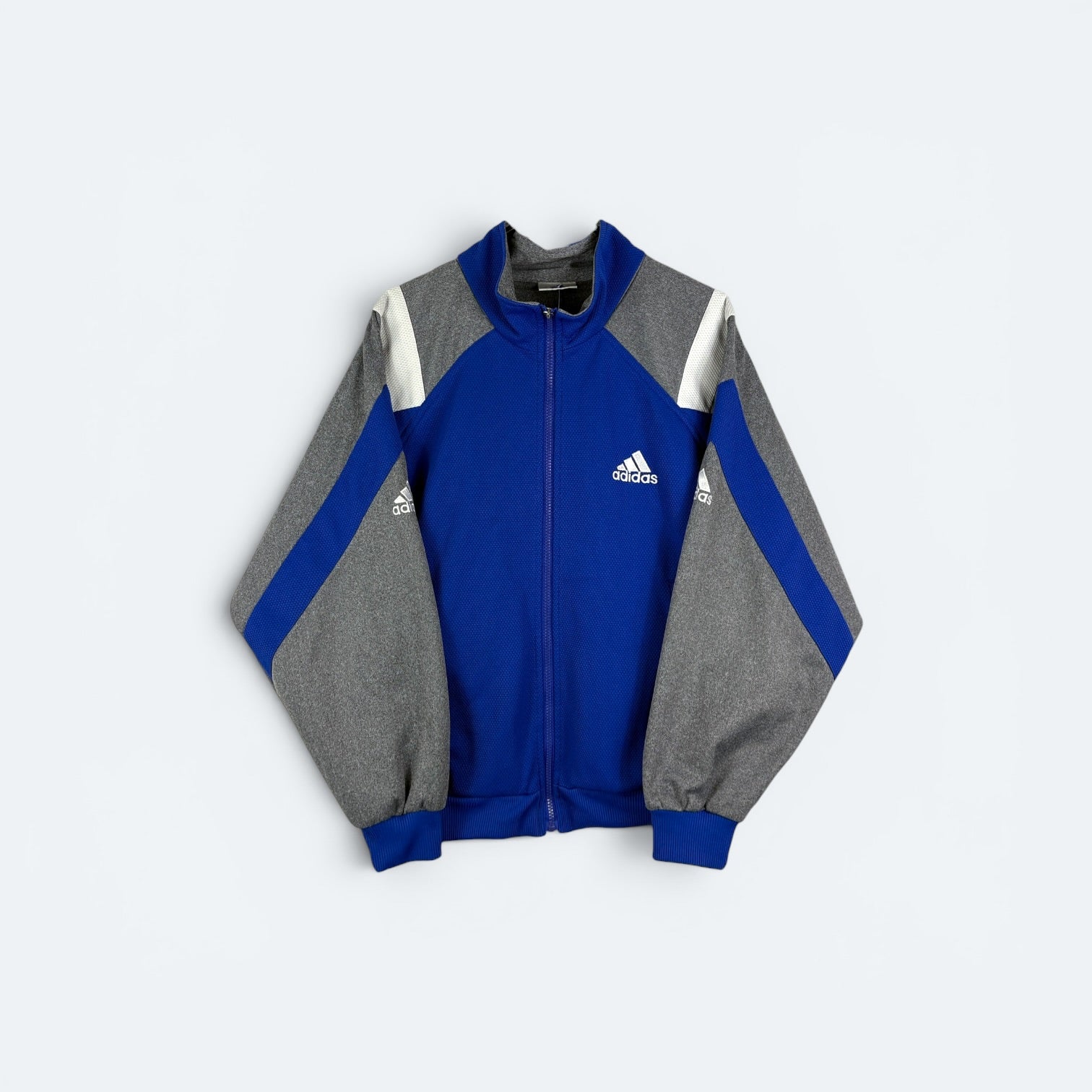Adidas Vintage Trainingsjacke 90s Blau Grau M - Vinverse