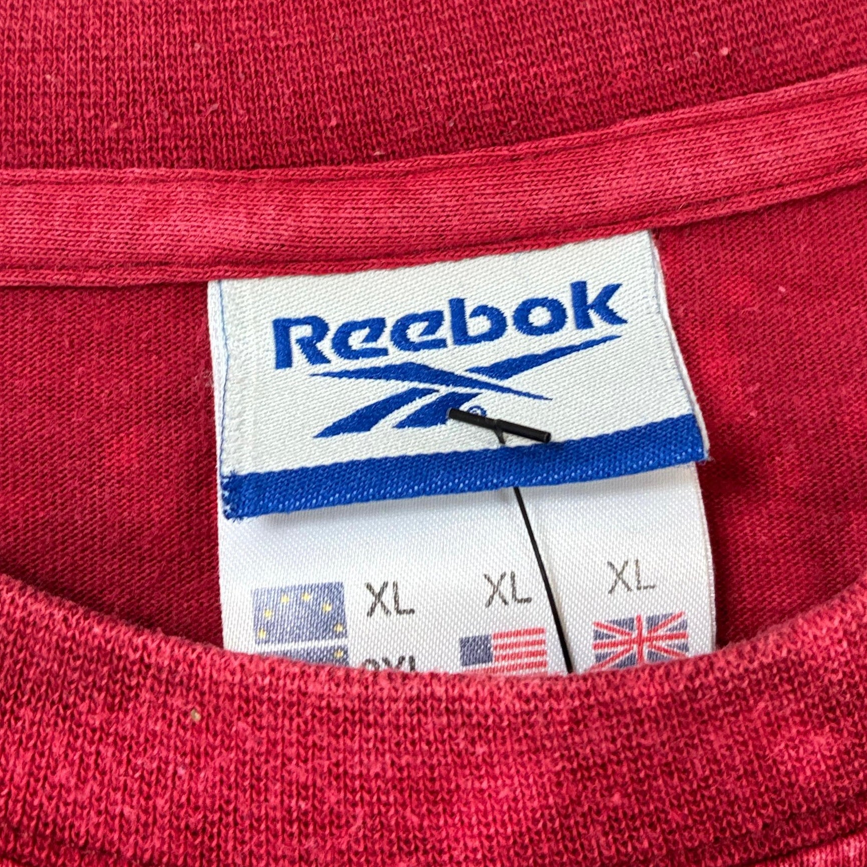 Reebok Vintage T-Shirt Bleach Rot XL - Vinverse