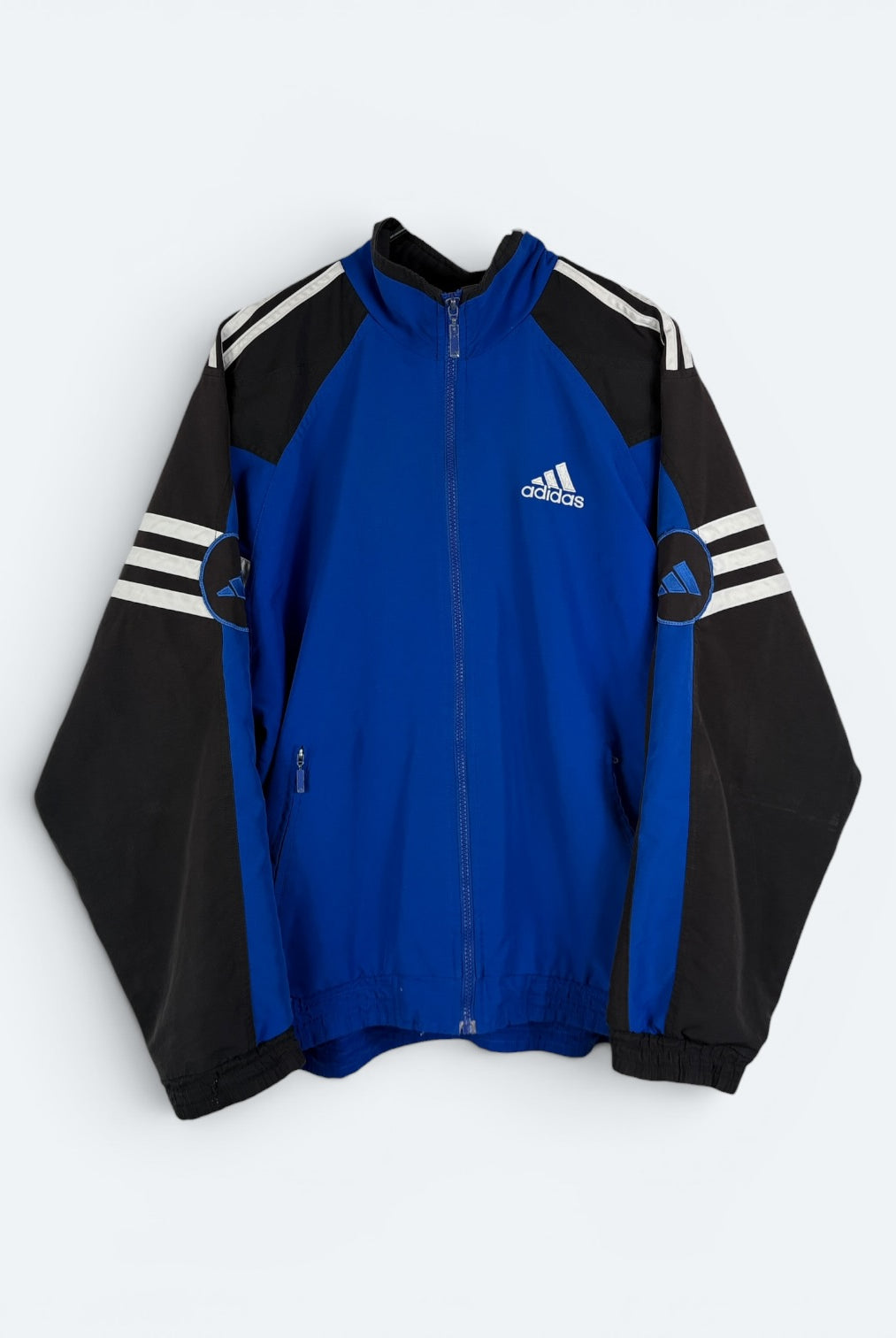 Adidas Vintage Trainingsjacke 90s Blau Schwarz S - Vinverse