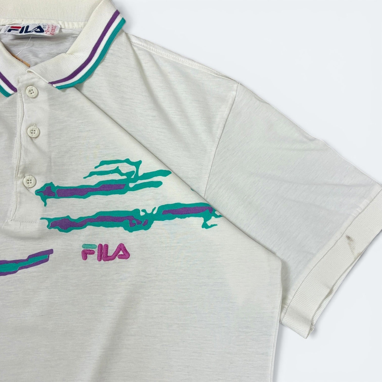 Fila Vintage Shirt Print Weiß L - Vinverse