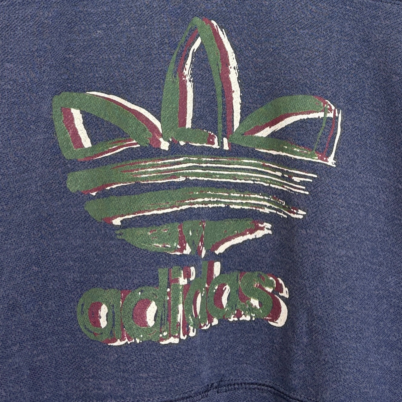Adidas Vintage Print Sweater 90s Blau L - Vinverse