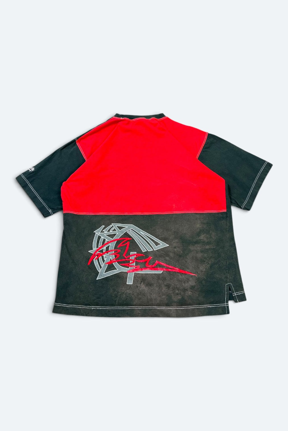 Reebok Vintage T-Shirt Colorblock Grün Rot Schwarz L - Vinverse