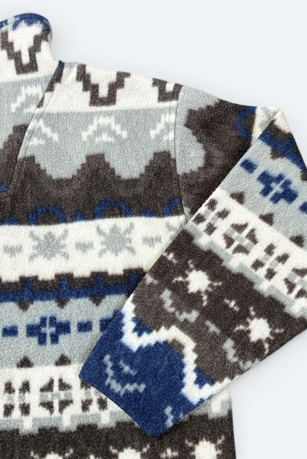 New Fast Vintage Fleece Pullover Gemustert Bunt M - Vinverse