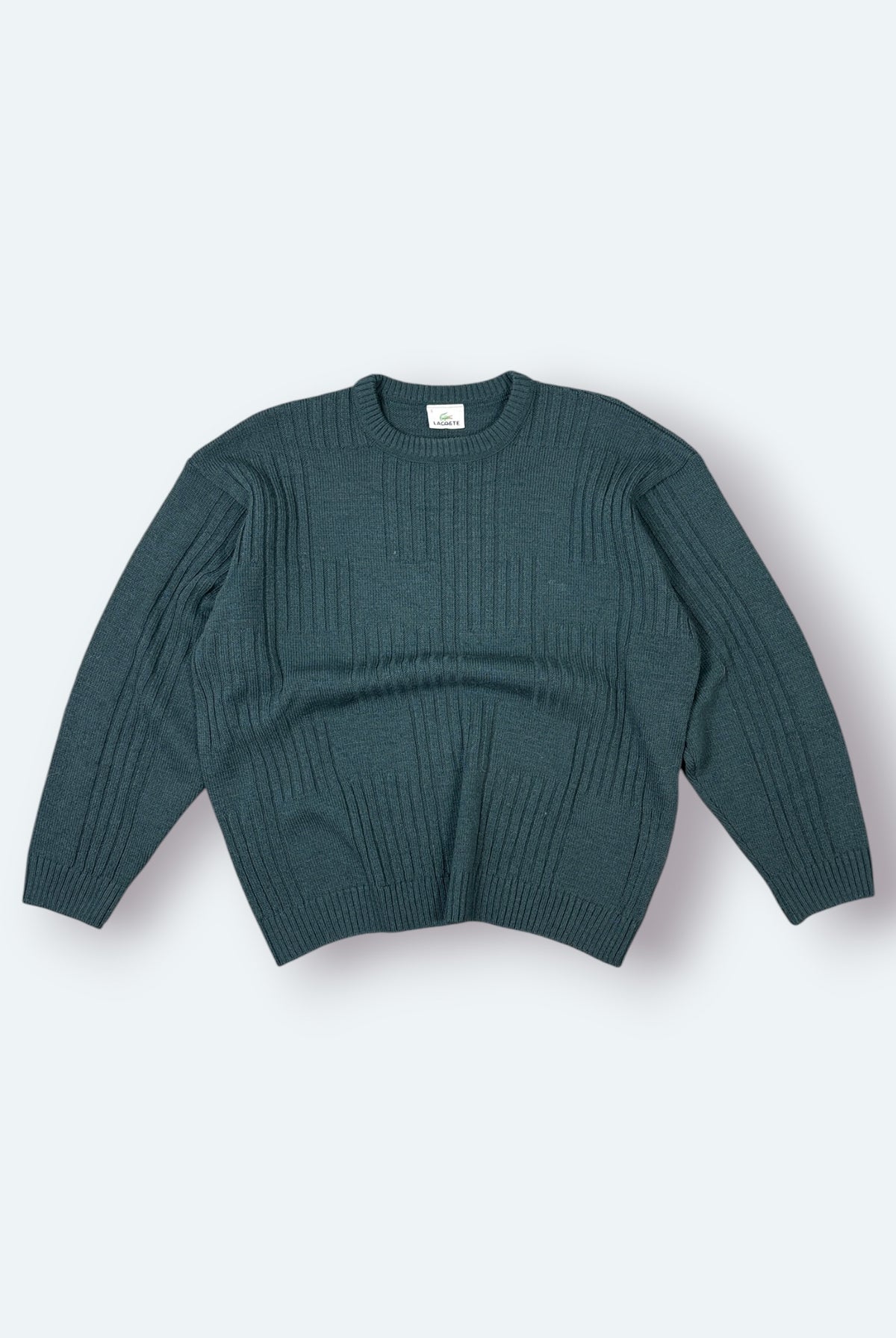 Lacoste Vintage Strickpullover gerippt Grün M