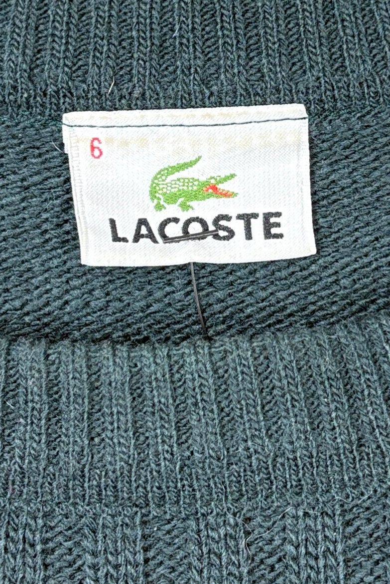 Lacoste Vintage Strickpullover gerippt Grün M – Foto 4