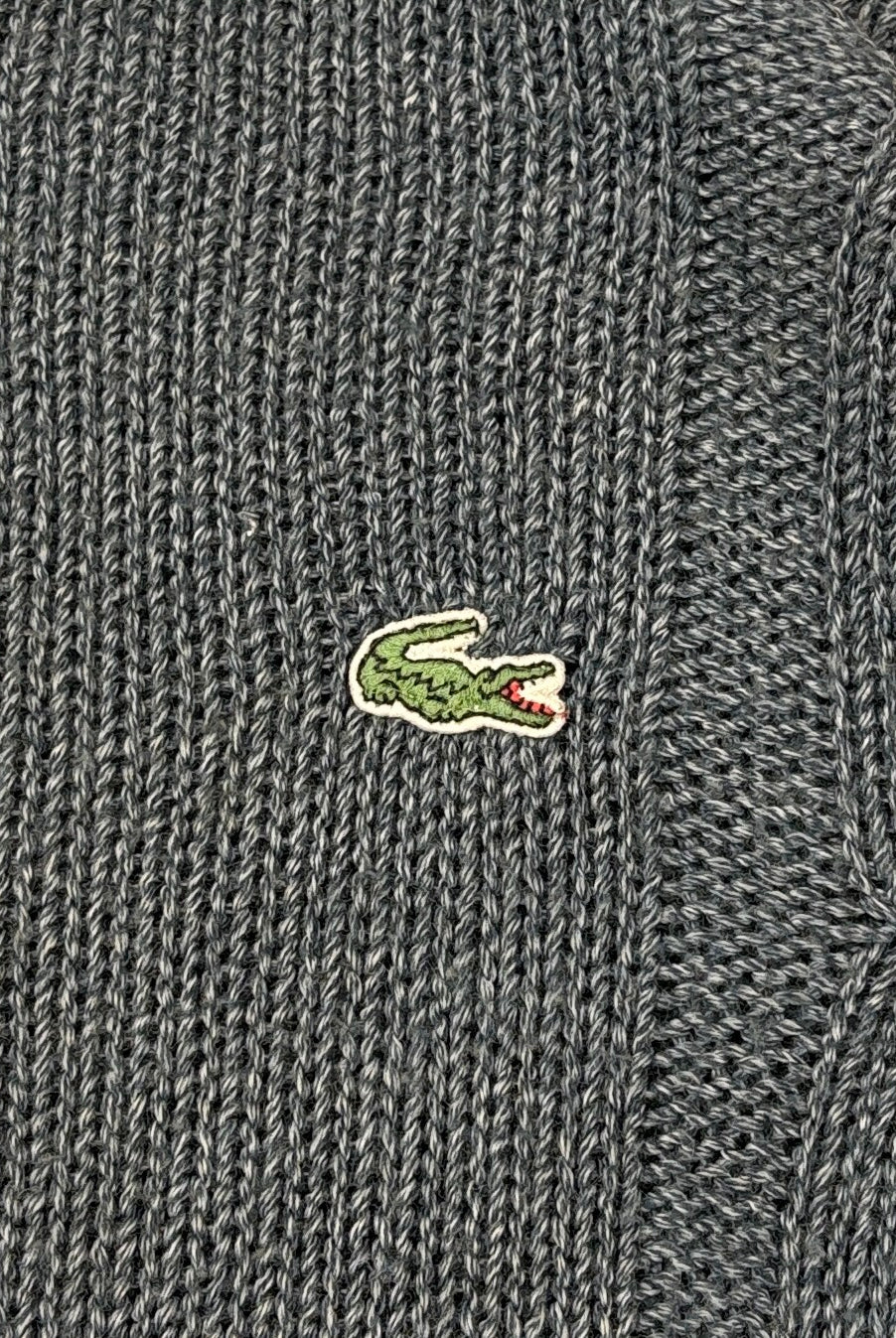Lacoste Vintage Strickpullover Zopfmuster Blau L – Foto 3