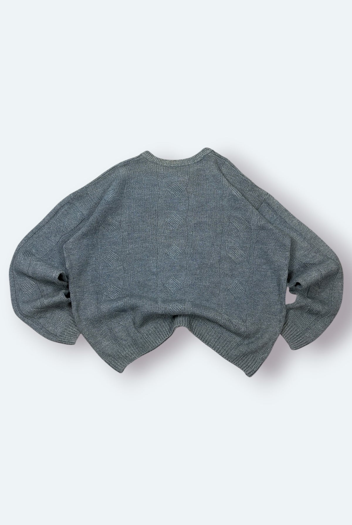 Lacoste Vintage Strickpullover Zopfmuster Blau L – Foto 6