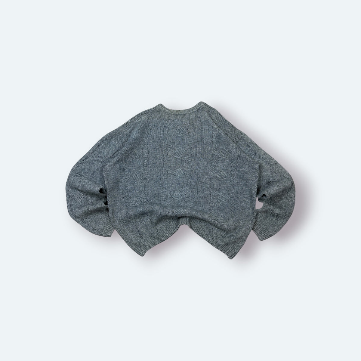 Lacoste Vintage Strickpullover Zopfmuster Blau L – Foto 6