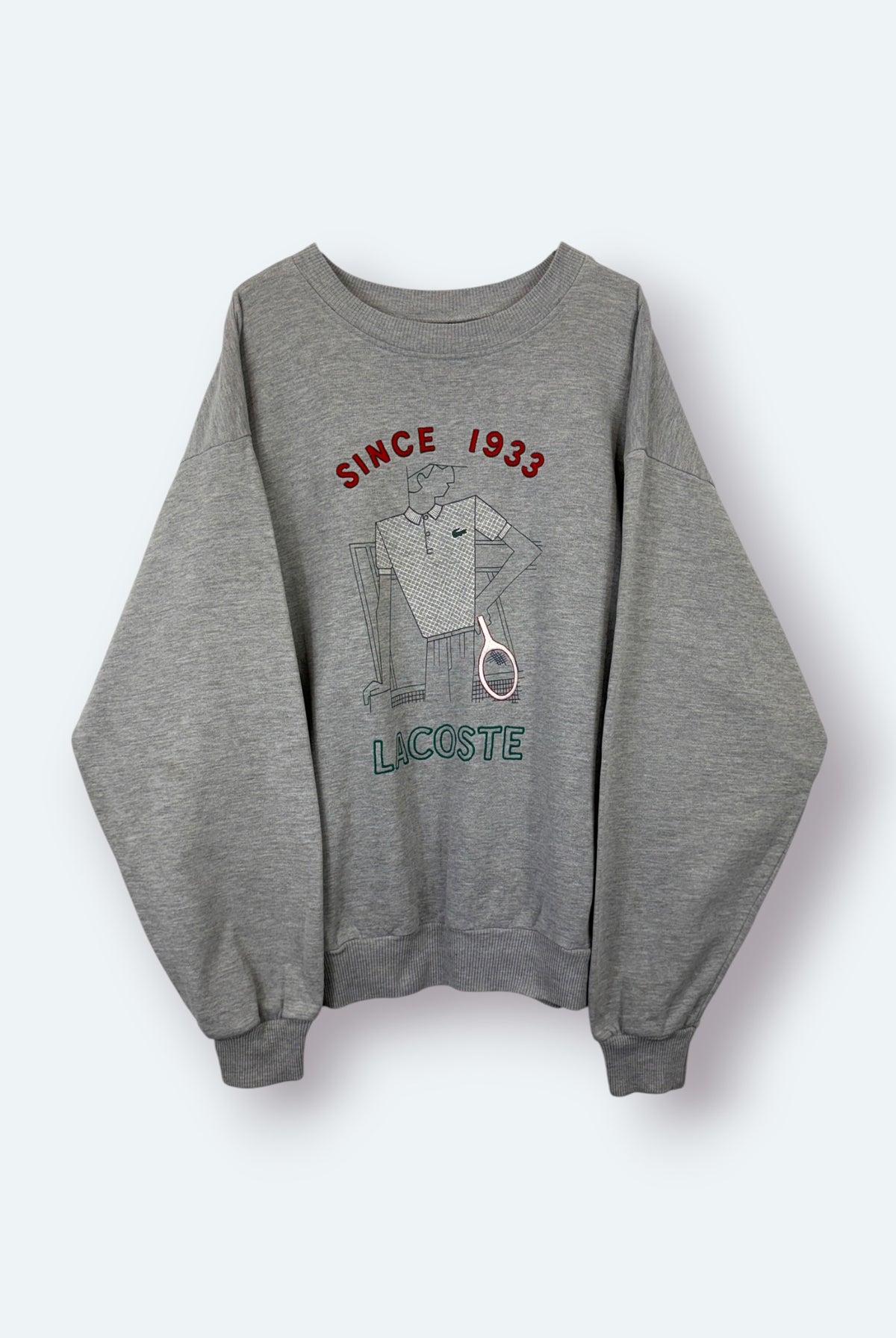 Lacoste Vintage Sweater Graphic Print Grau L