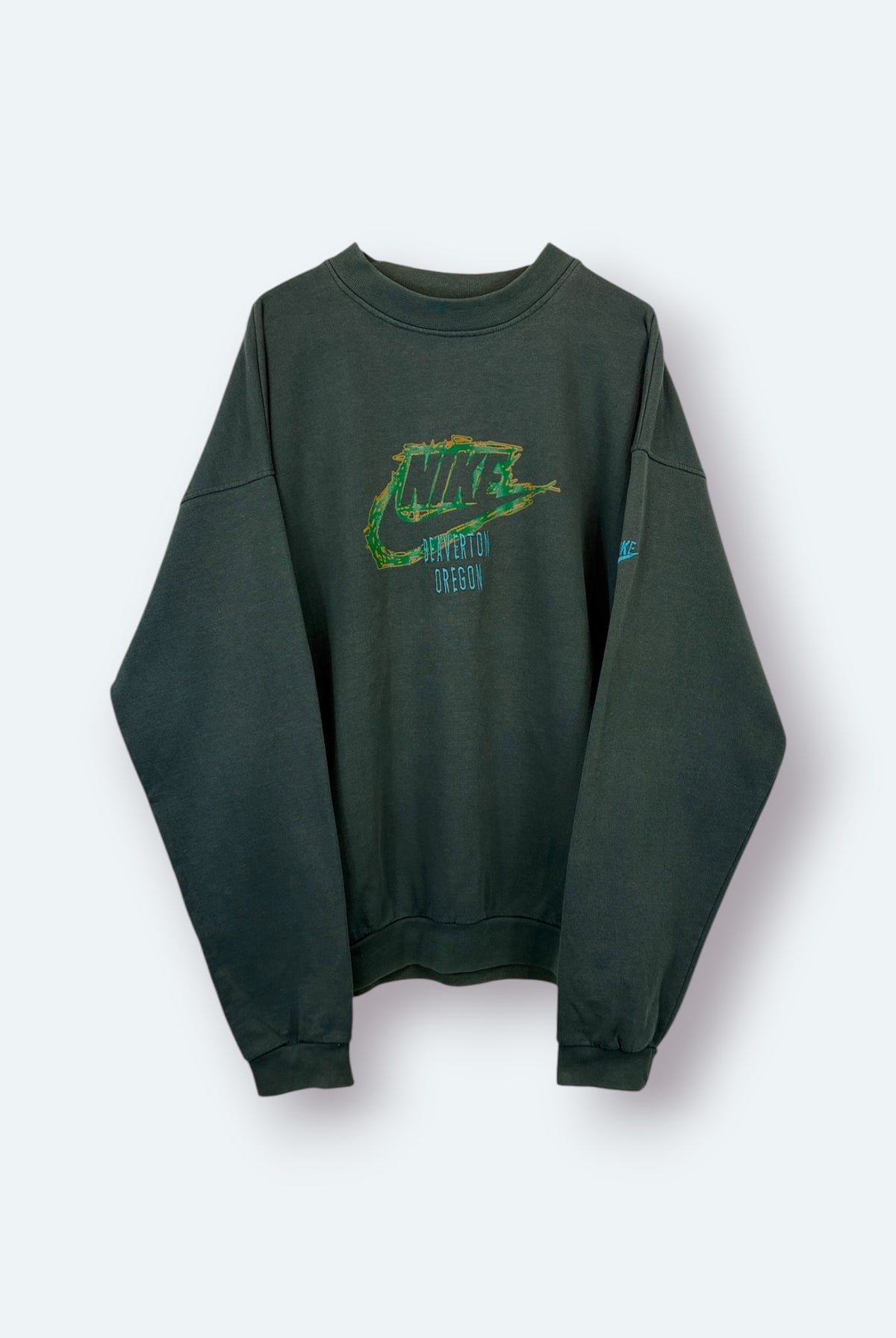 Nike Vintage Sweater Beaverton Oregon Grün XL