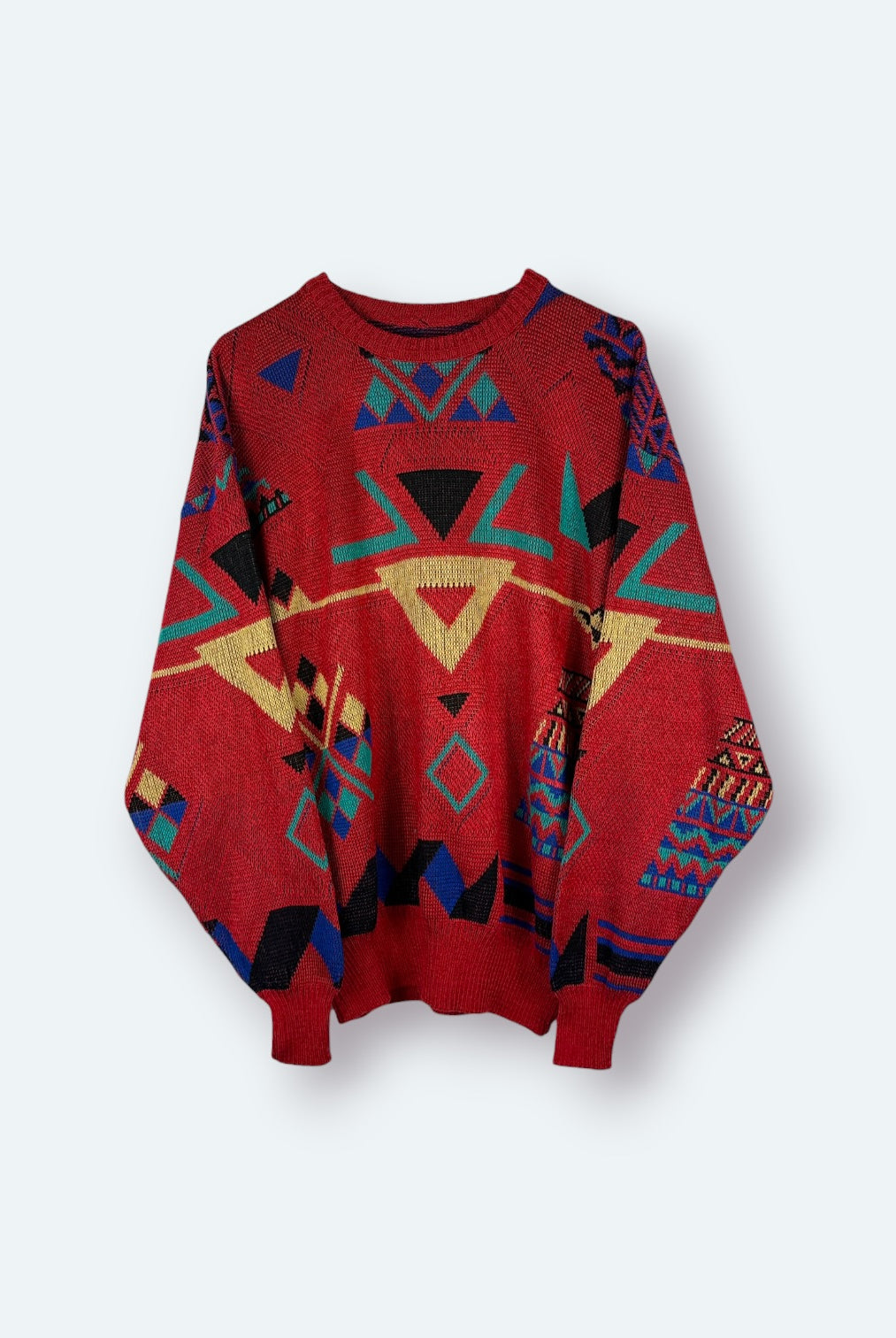 Ohne M. Vintage Strickpulli Muster Rot S