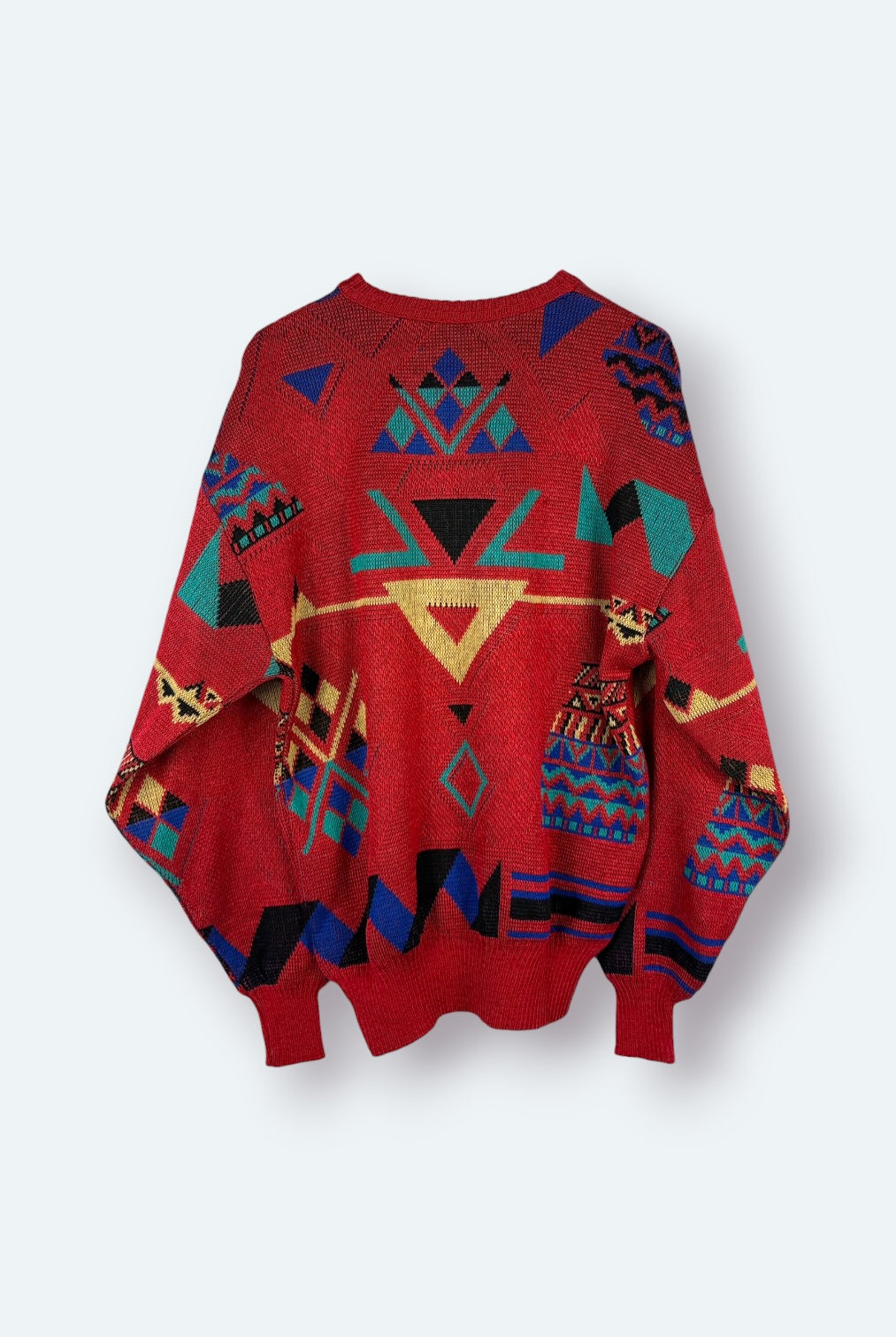 Ohne M. Vintage Strickpulli Muster Rot S – Foto 5