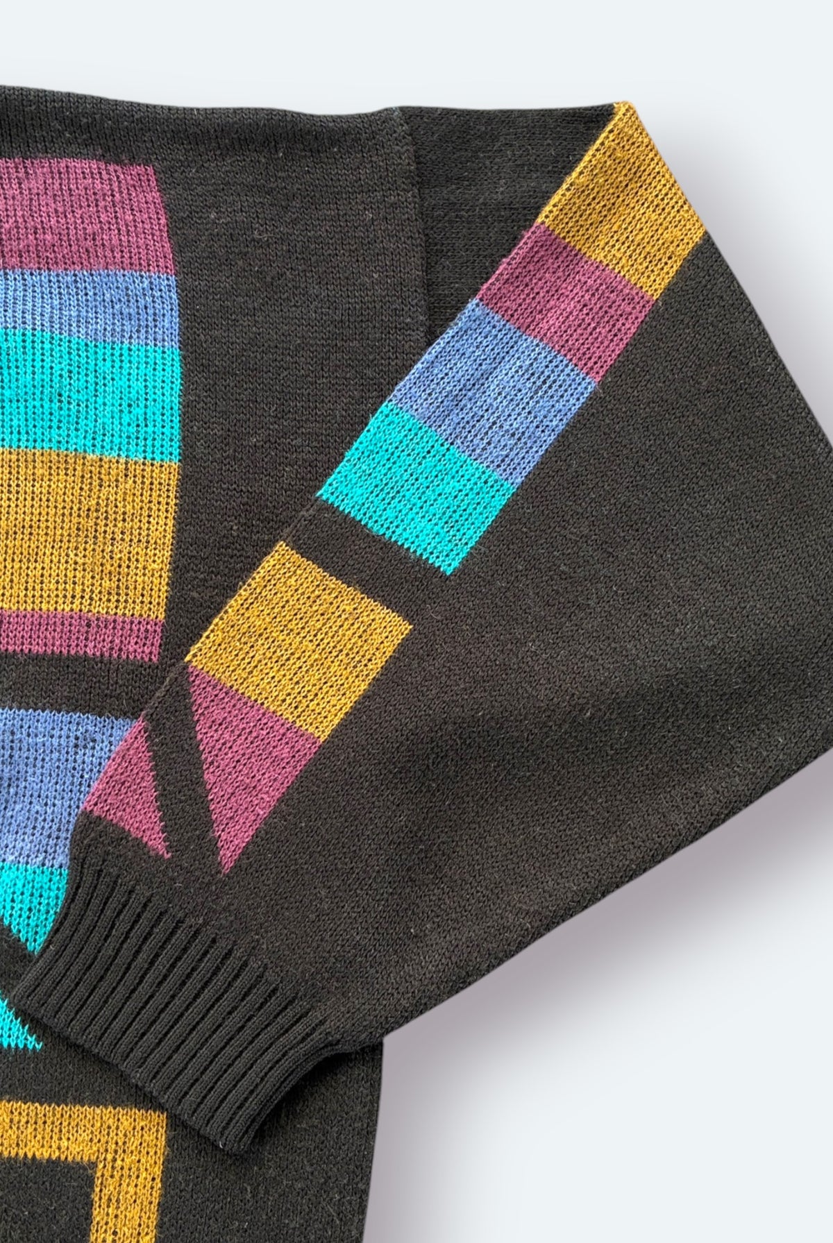 Ohne Marke Vintage Strickpullover Abstrakt Bunt M – Foto 2