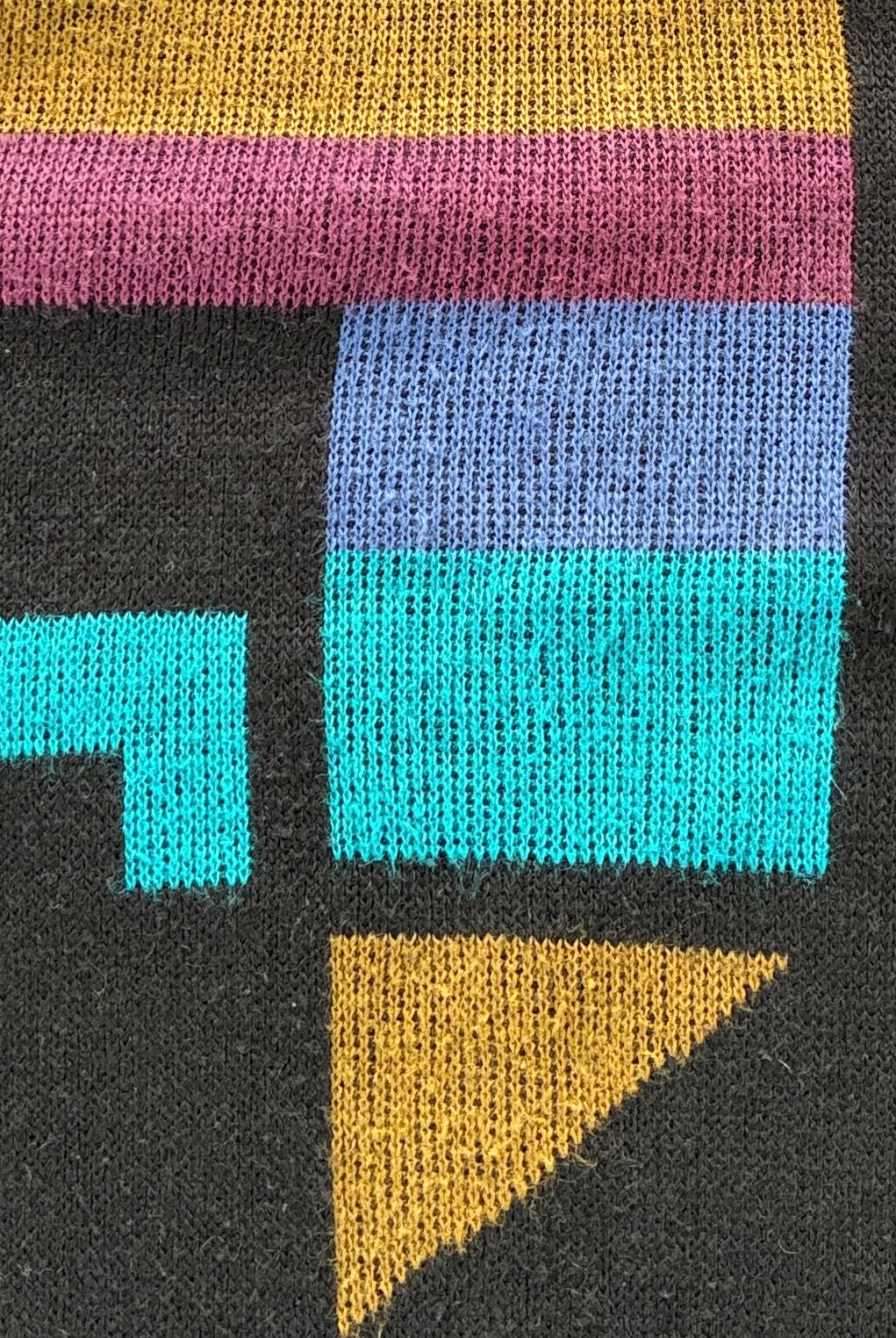 Ohne Marke Vintage Strickpullover Abstrakt Bunt M – Foto 4