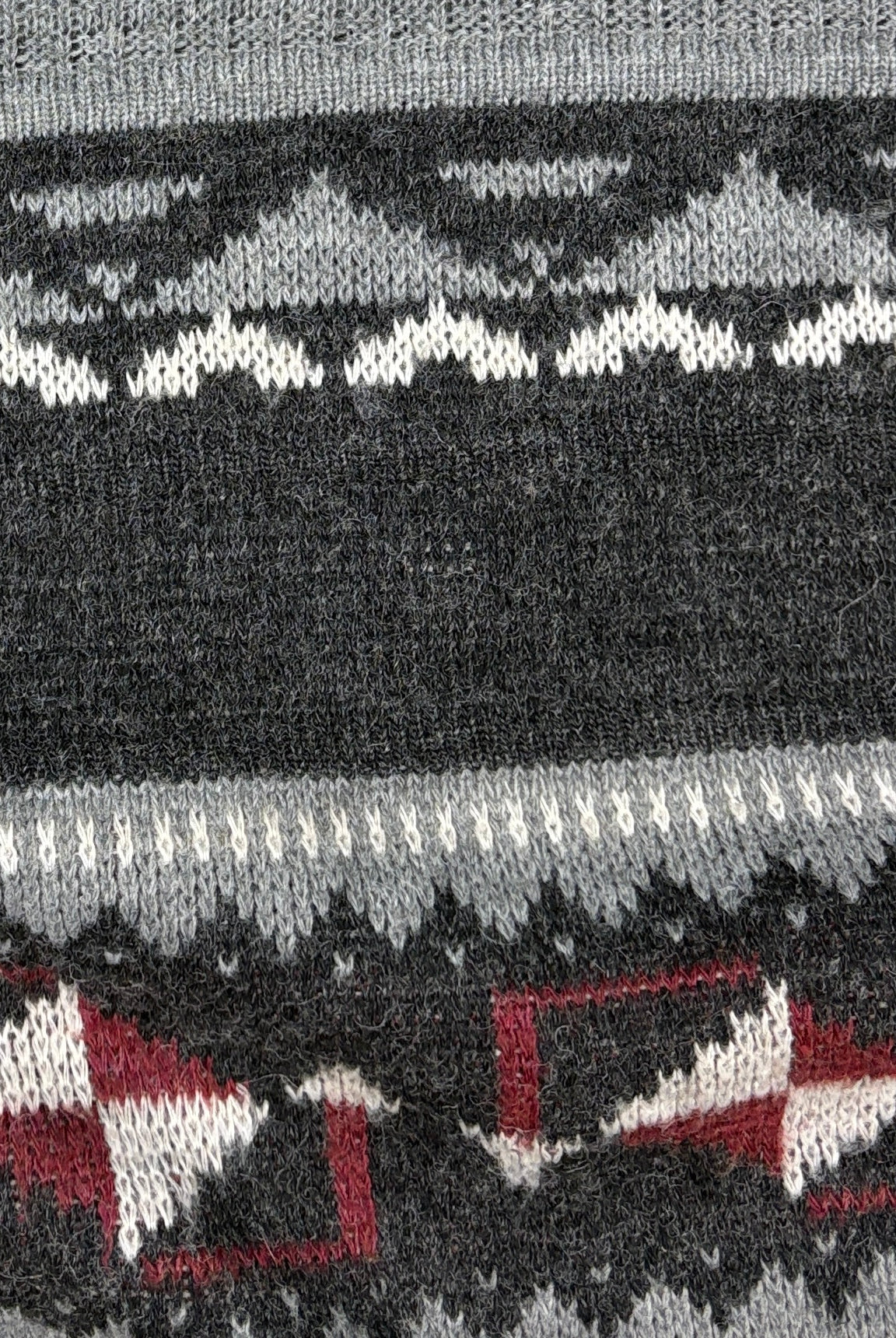 Vintage Vintage Strickpullover Geometrisch Grau XL – Foto 2