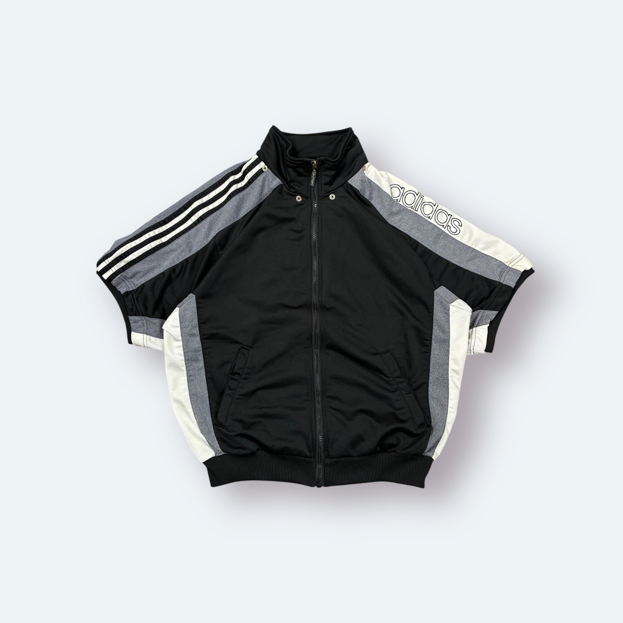 Adidas 80s Vintage 3-Stripes Kurzarm Trainingsjacke Schwarz L - Vinverse