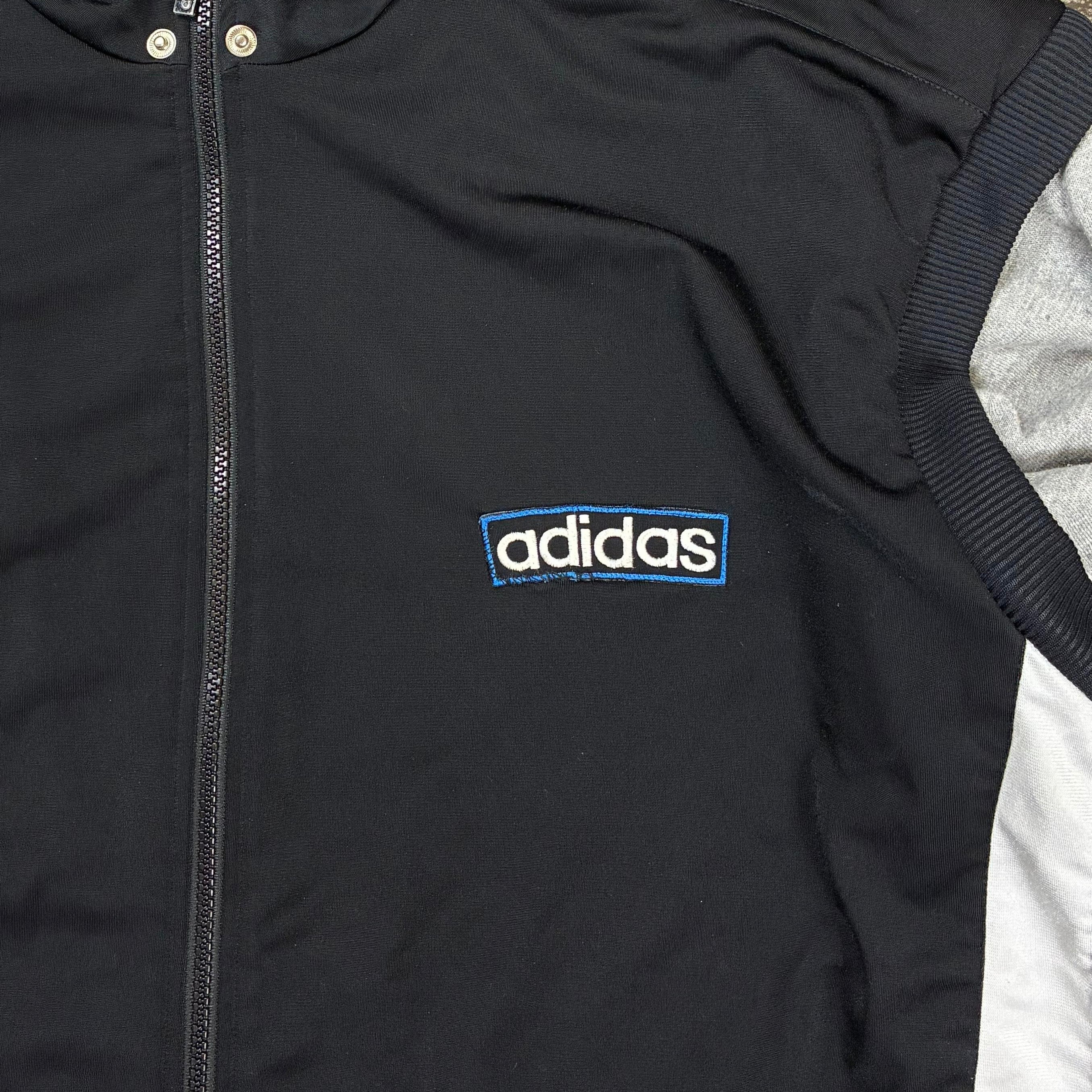 Adidas 90er Vintage Trainingsjacke bestickt Schwarz XL - Vinverse