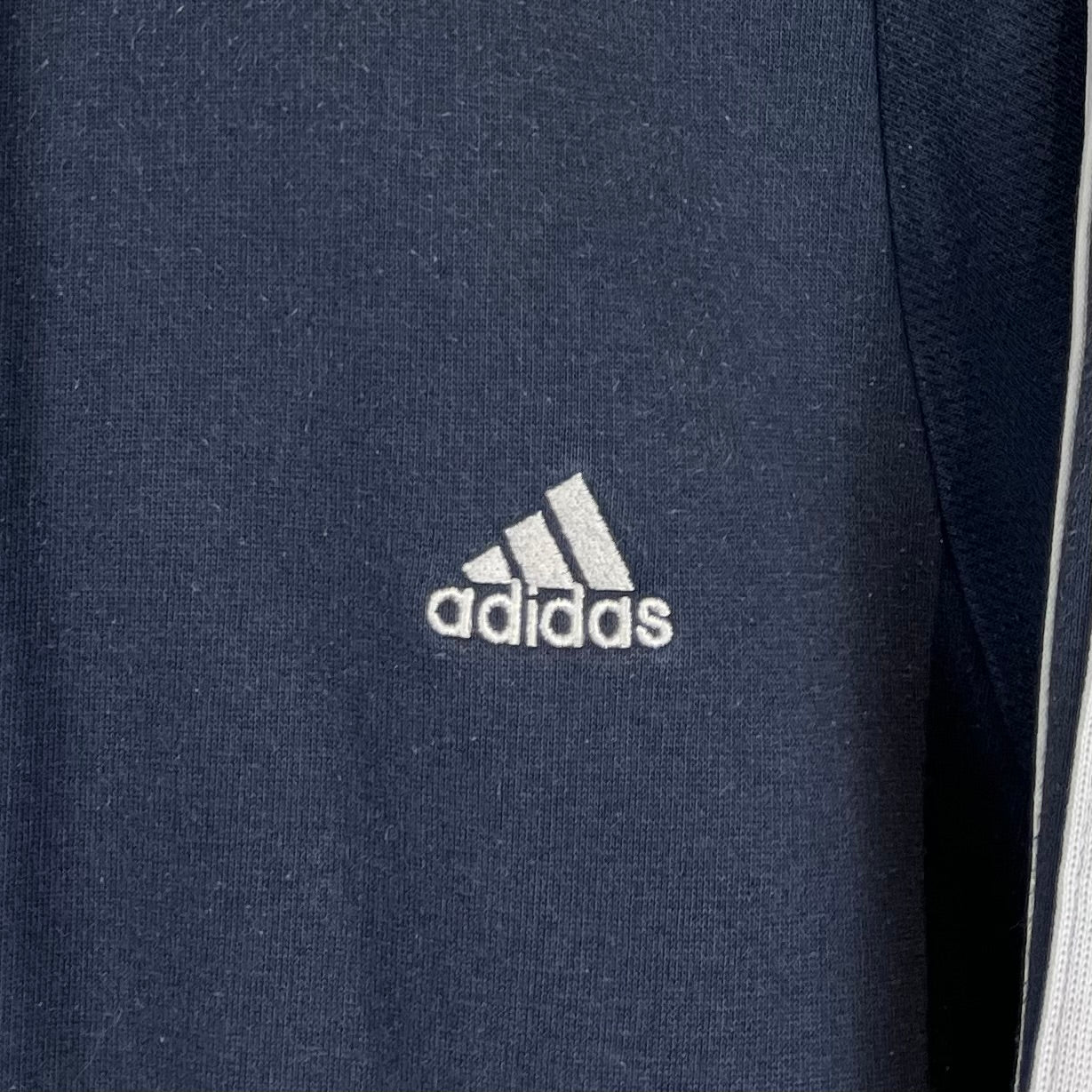 Adidas 2000er Hoodie bestickt Marineblau L - Vinverse