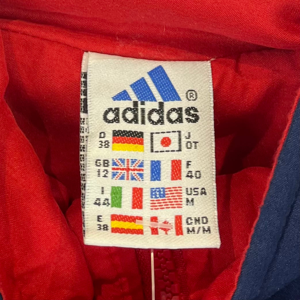 Adidas 90er Vintage Trainingsjacke bestickt Rot M - Vinverse