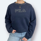 Fila Vintage Big Logo Sweater Marineblau S - Vinverse