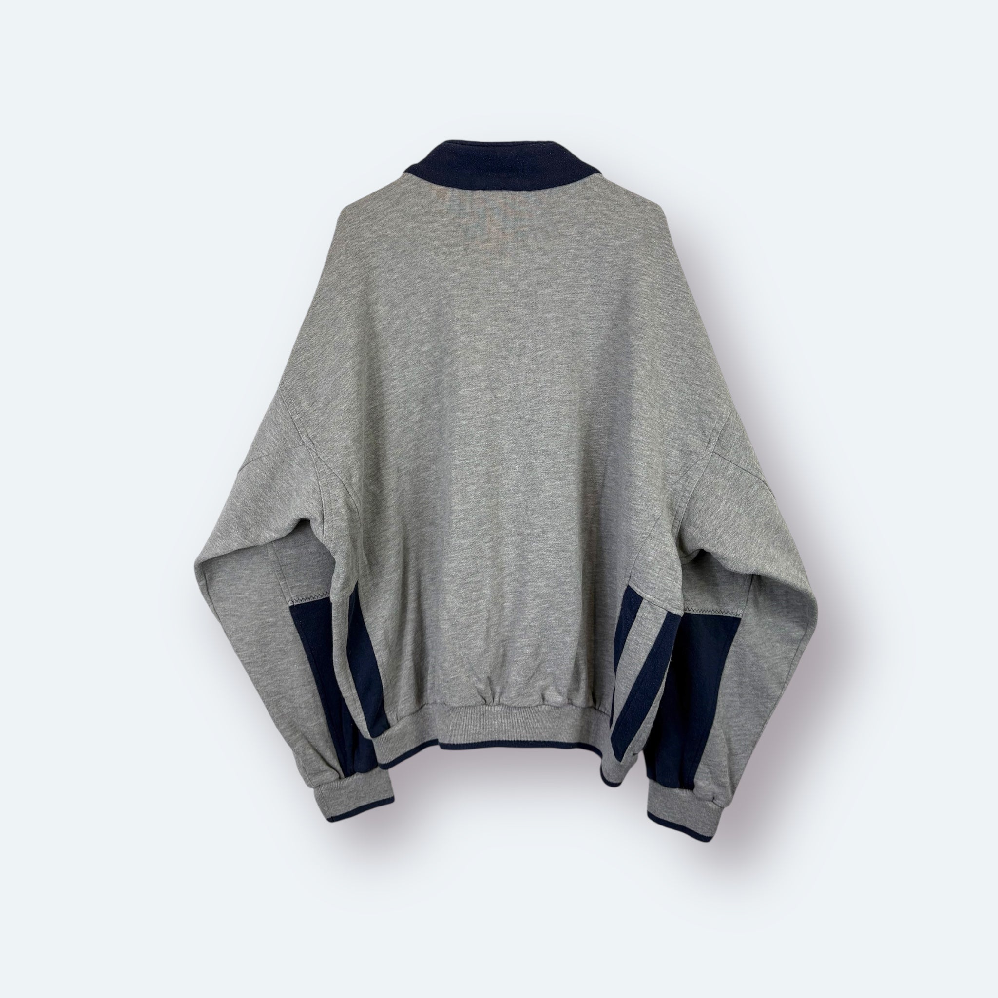 Adidas 90s Vintage Sweatjacke Grau Marineblau M - Vinverse