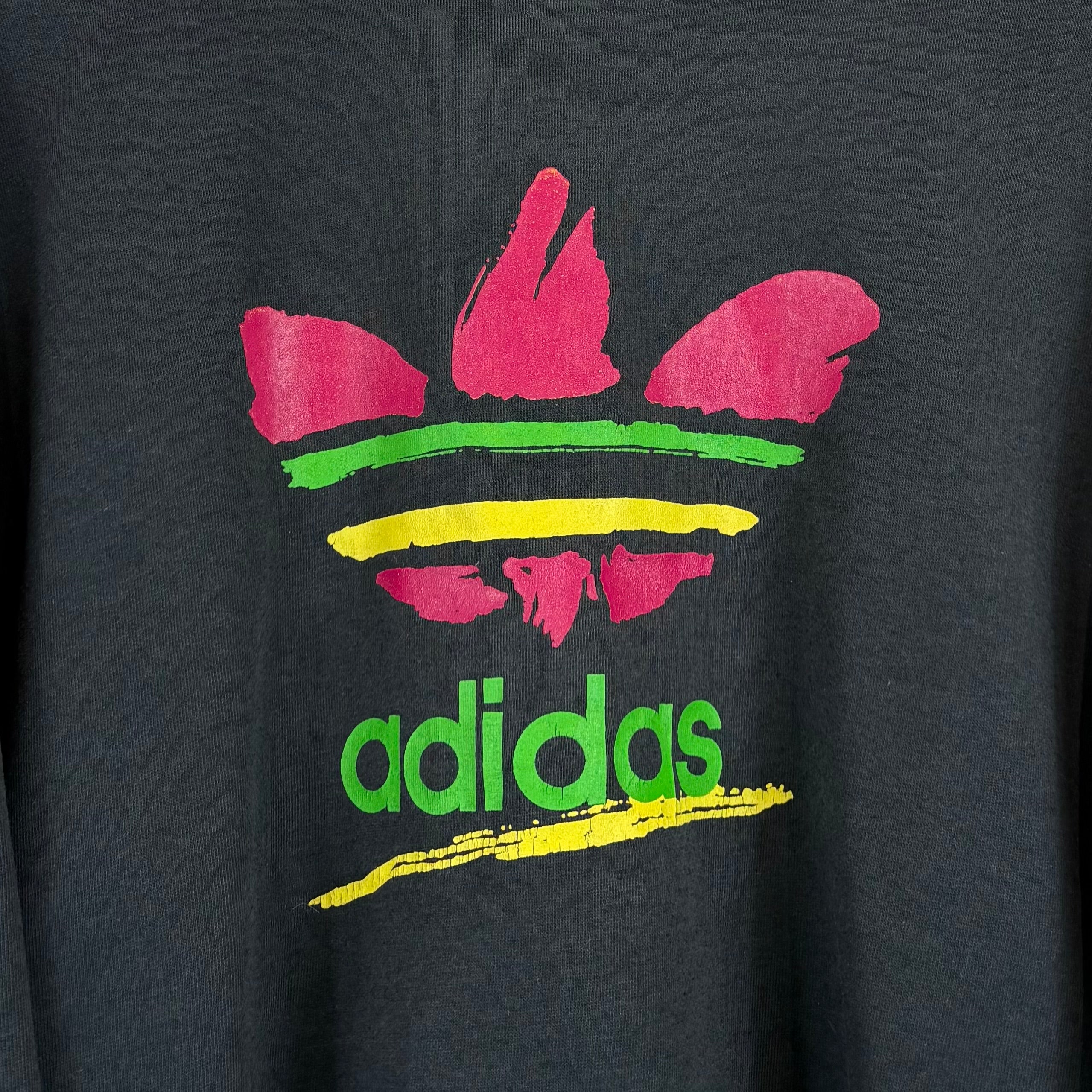 Adidas 80s Vintage Sweater Print Schwarz S - Vinverse