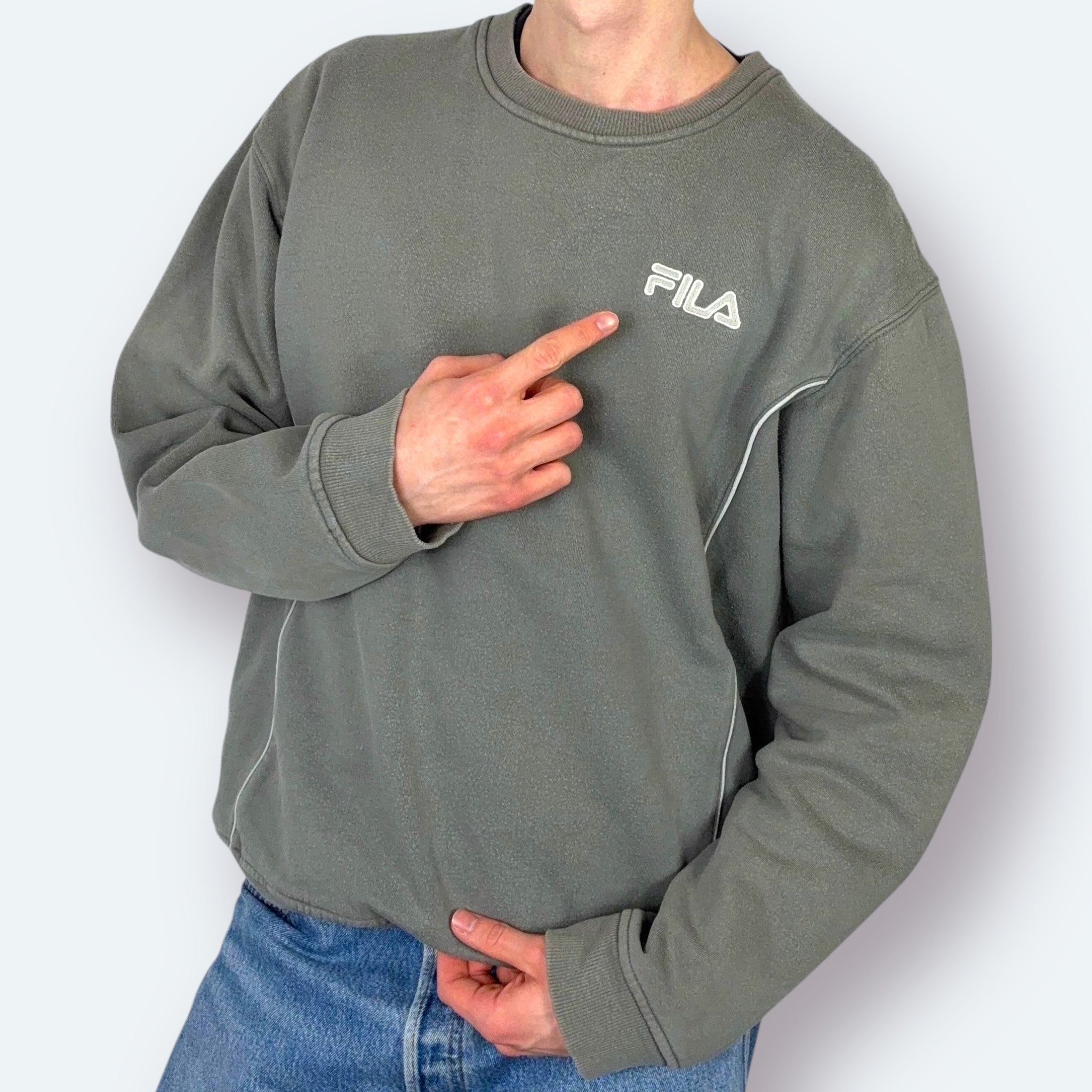 Fila Sweater Small Logo Khaki XL - Vinverse