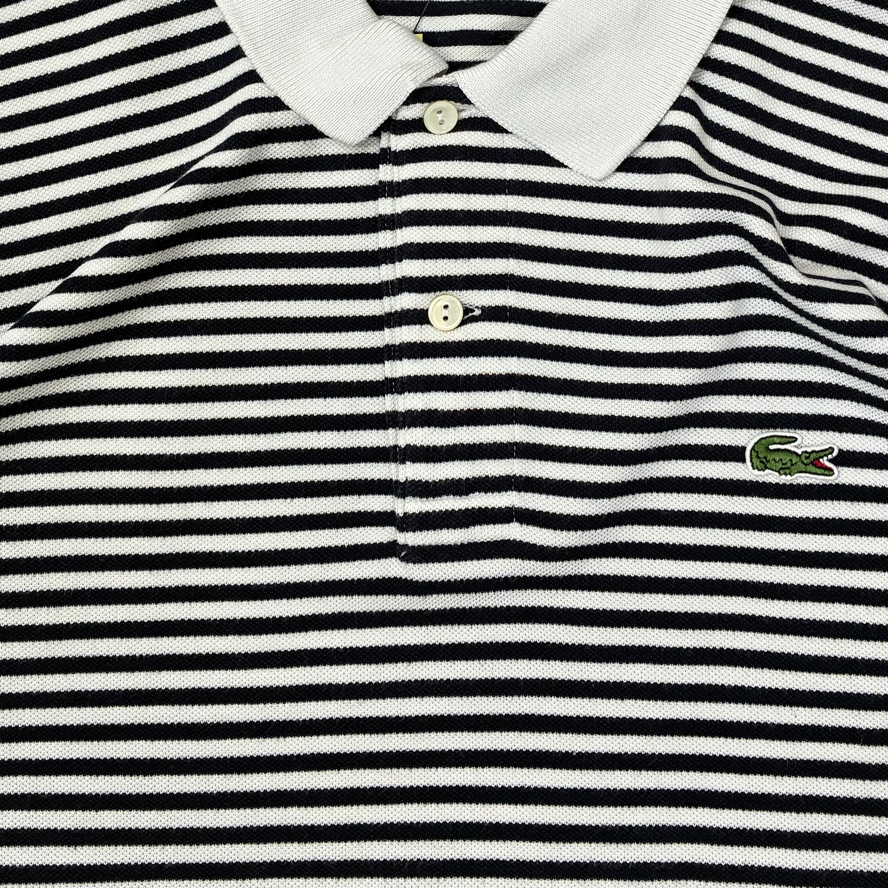 Lacoste Polo Shirt gestreift Weiß Blau 3XL - Vinverse