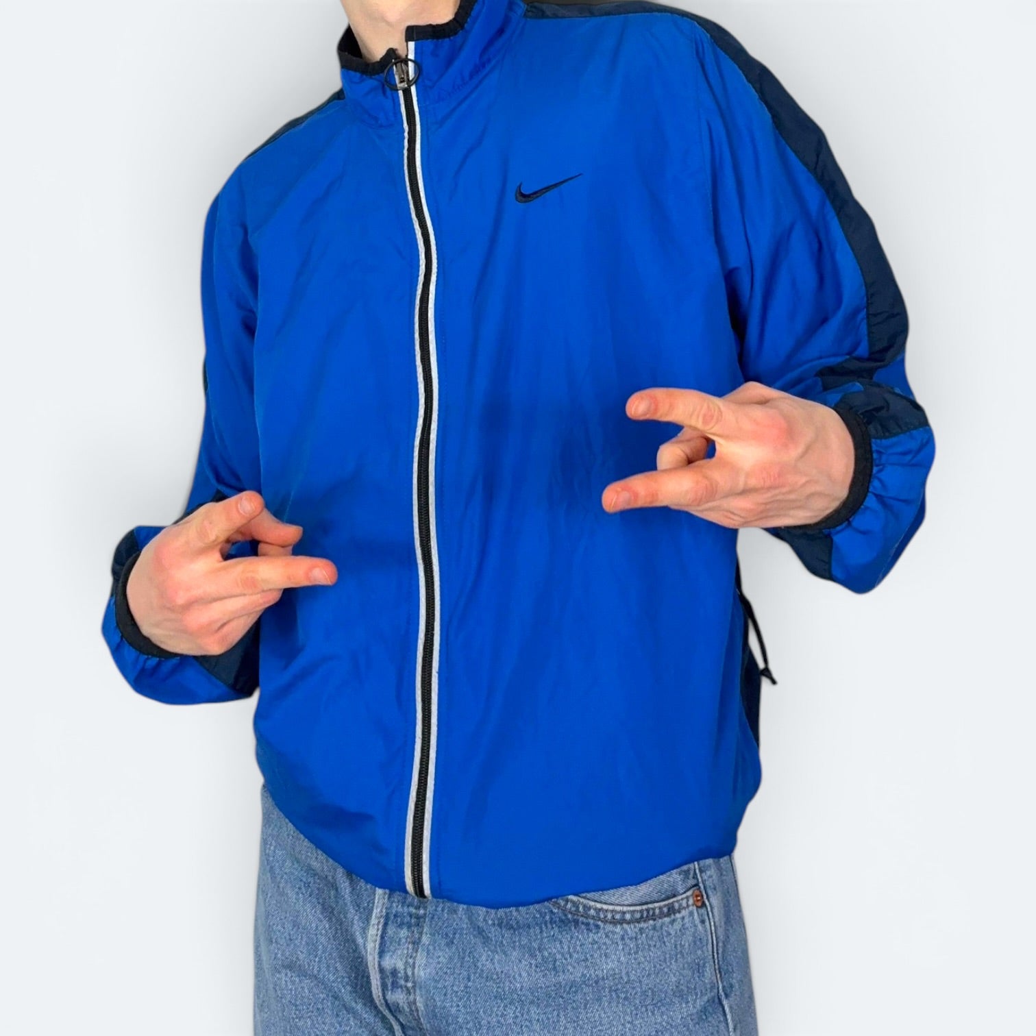 Nike Vintage Trainingsjacke 90s Blau M - Vinverse