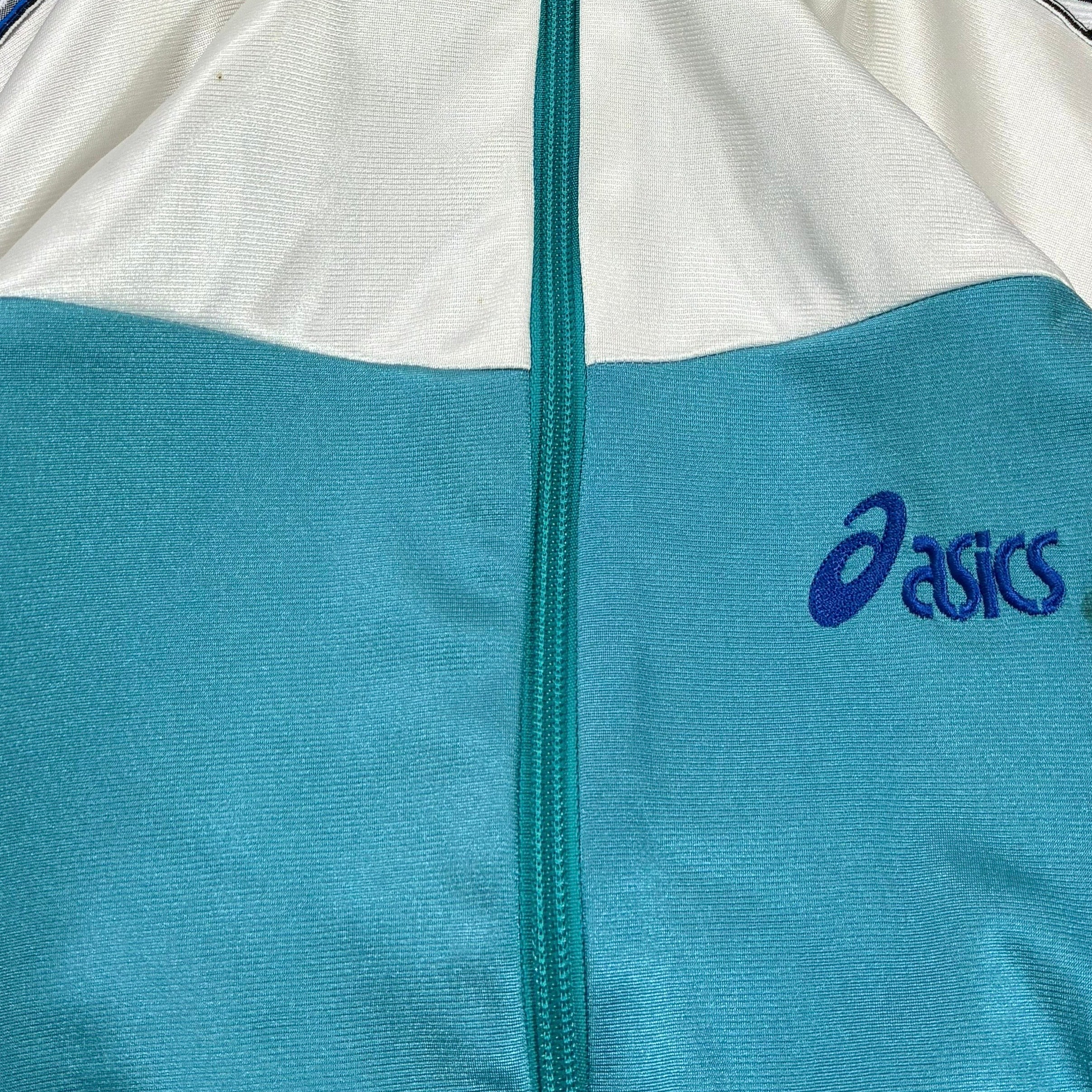 Ascis 90s Vintage Trainingsjacke Türkis Weiß XS - Vinverse