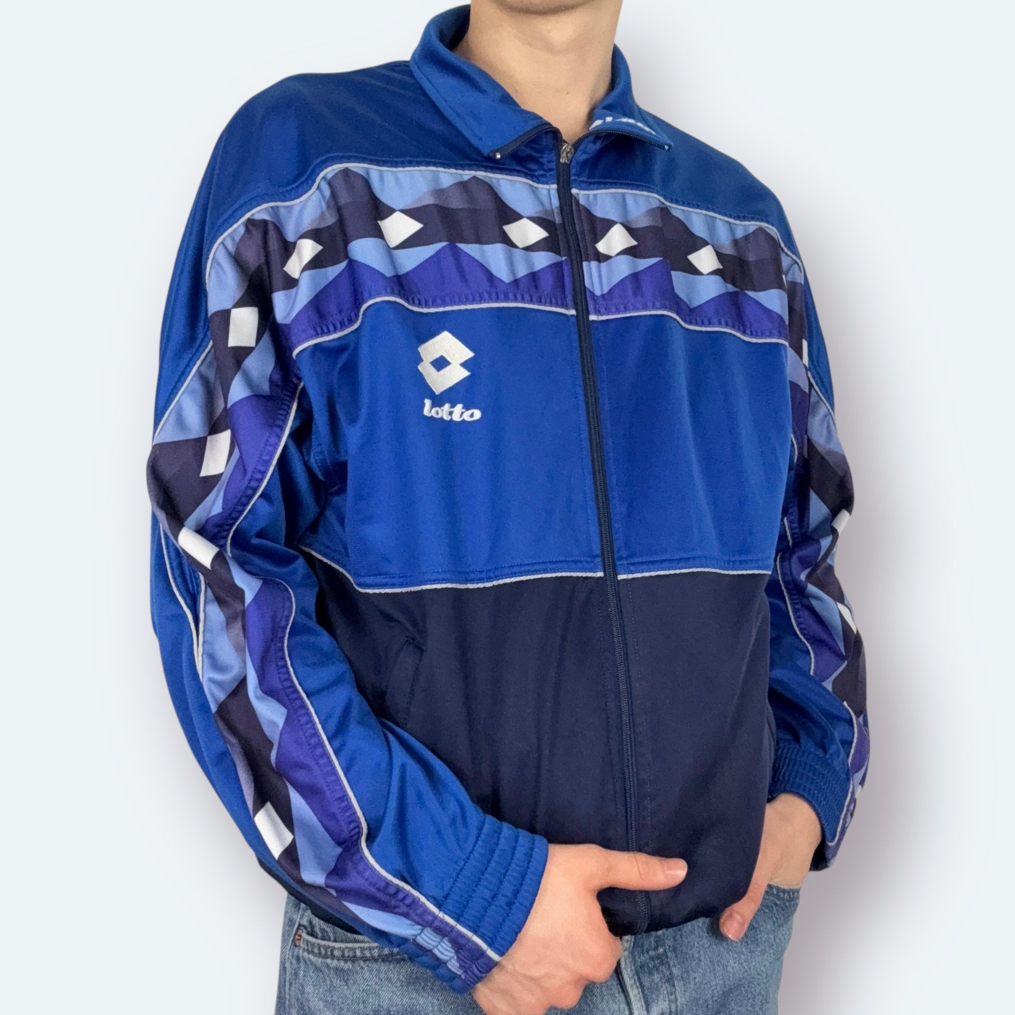 Lotto 90s Vintage Trainingsjacke Blau M - Vinverse