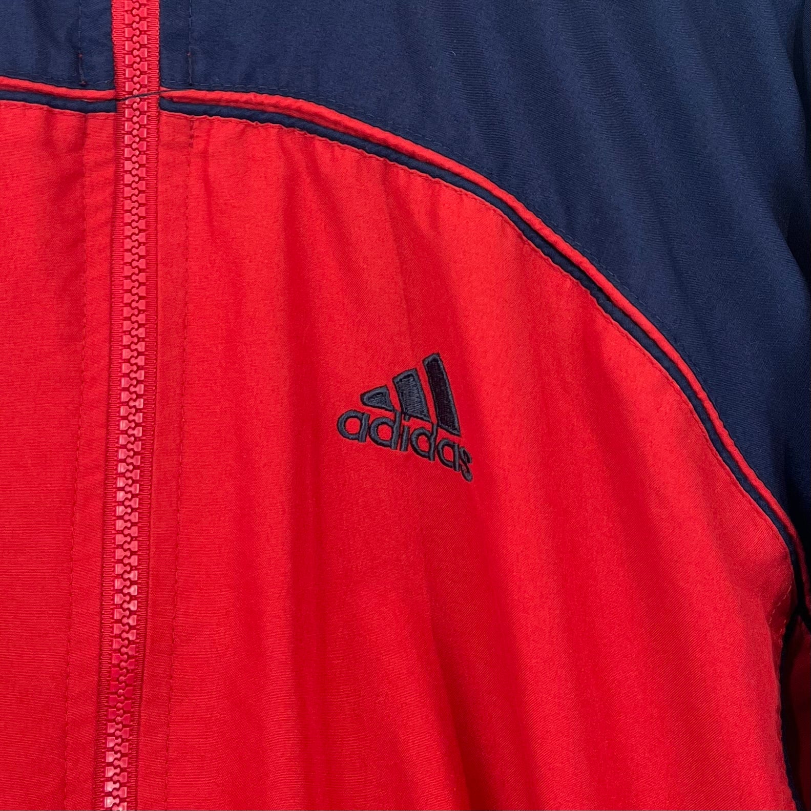 Adidas 90er Vintage Trainingsjacke bestickt Rot M - Vinverse