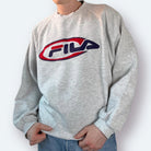 Fila 90s Vintage Sweater Big Logo Grau XL - Vinverse