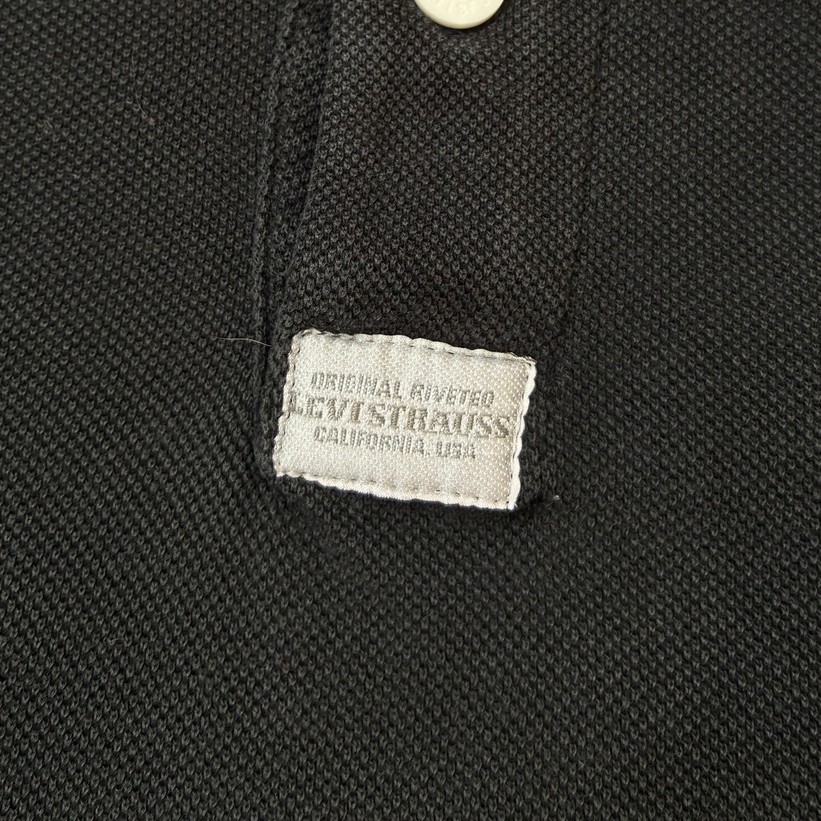 Levi’s 80er Vintage Langarm Polo Schwarz L - Vinverse