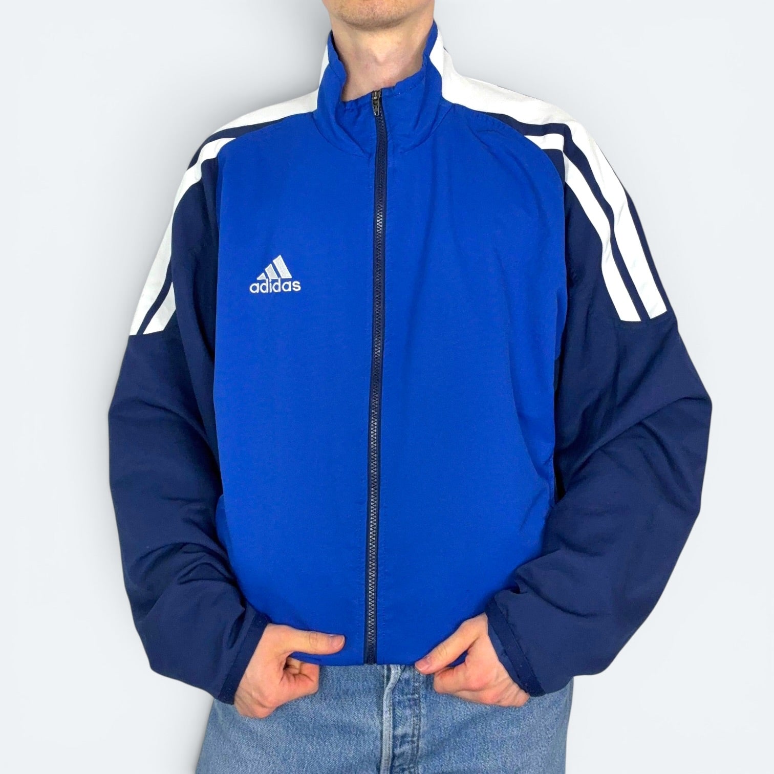 Adidas Vintage Trainingsjacke 2002 Blau XL - Vinverse