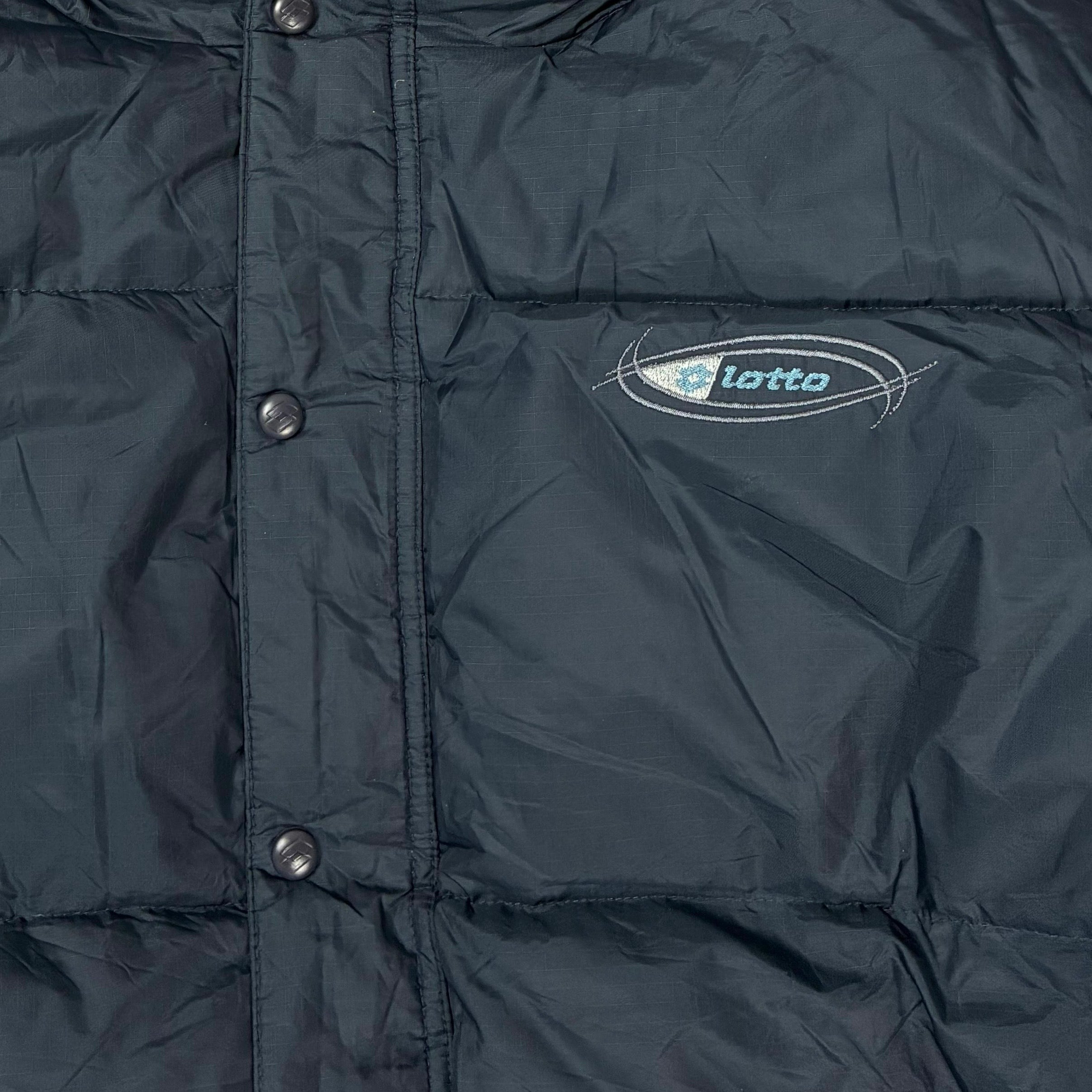 Lotto 2000s Y2K Daunen Puffer Jacke Marineblau XXL - Vinverse