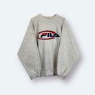 Fila 90s Vintage Sweater Big Logo Grau XL - Vinverse