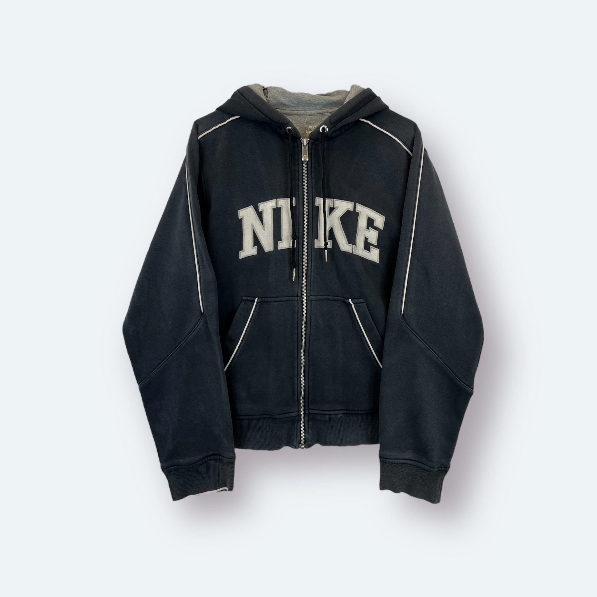 Nike Washed Big Logo Zip Hoodie Schwarz S - Vinverse